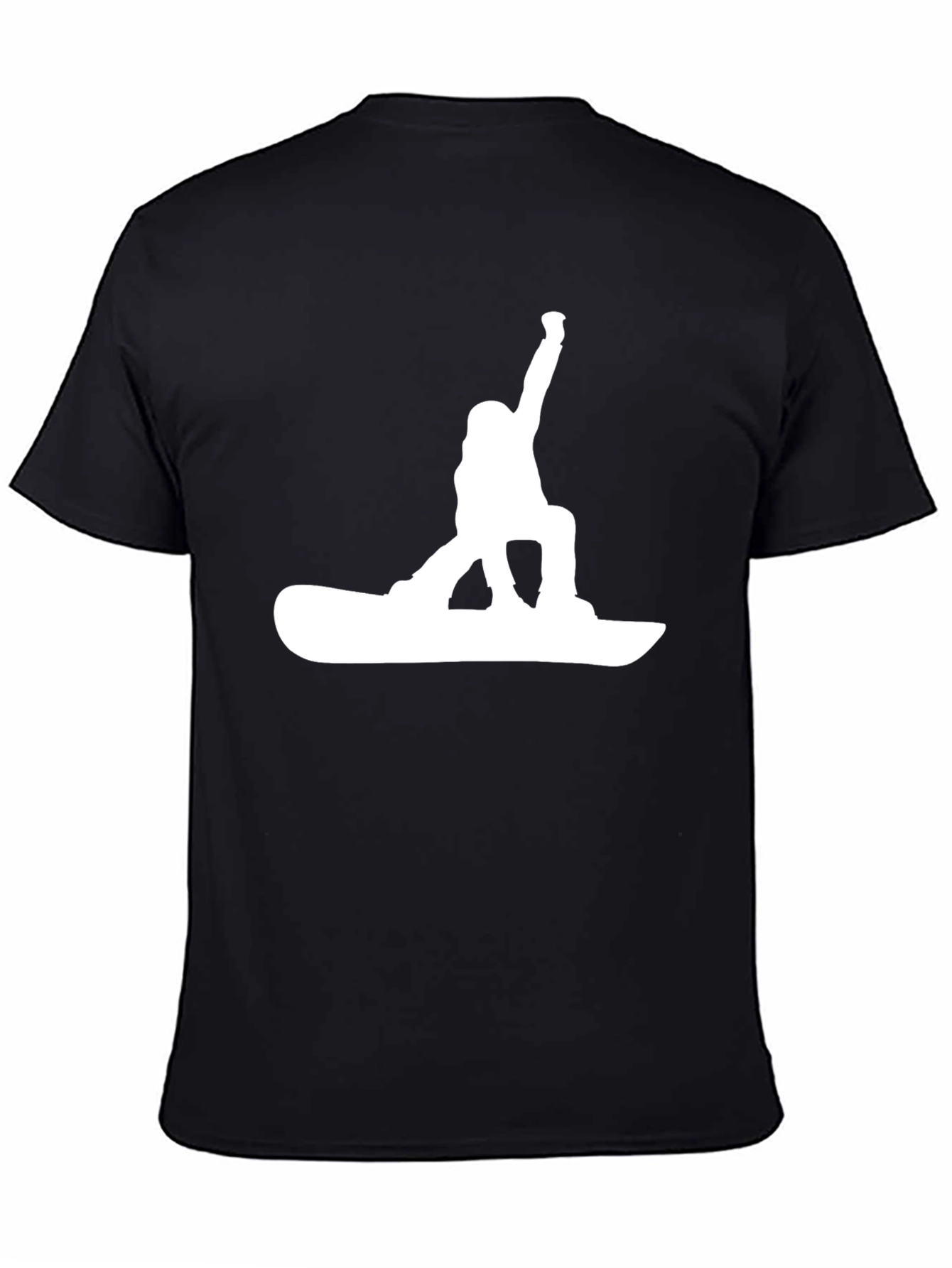 Snowboarder Graphic Tee - Black Cotton T-Shirt