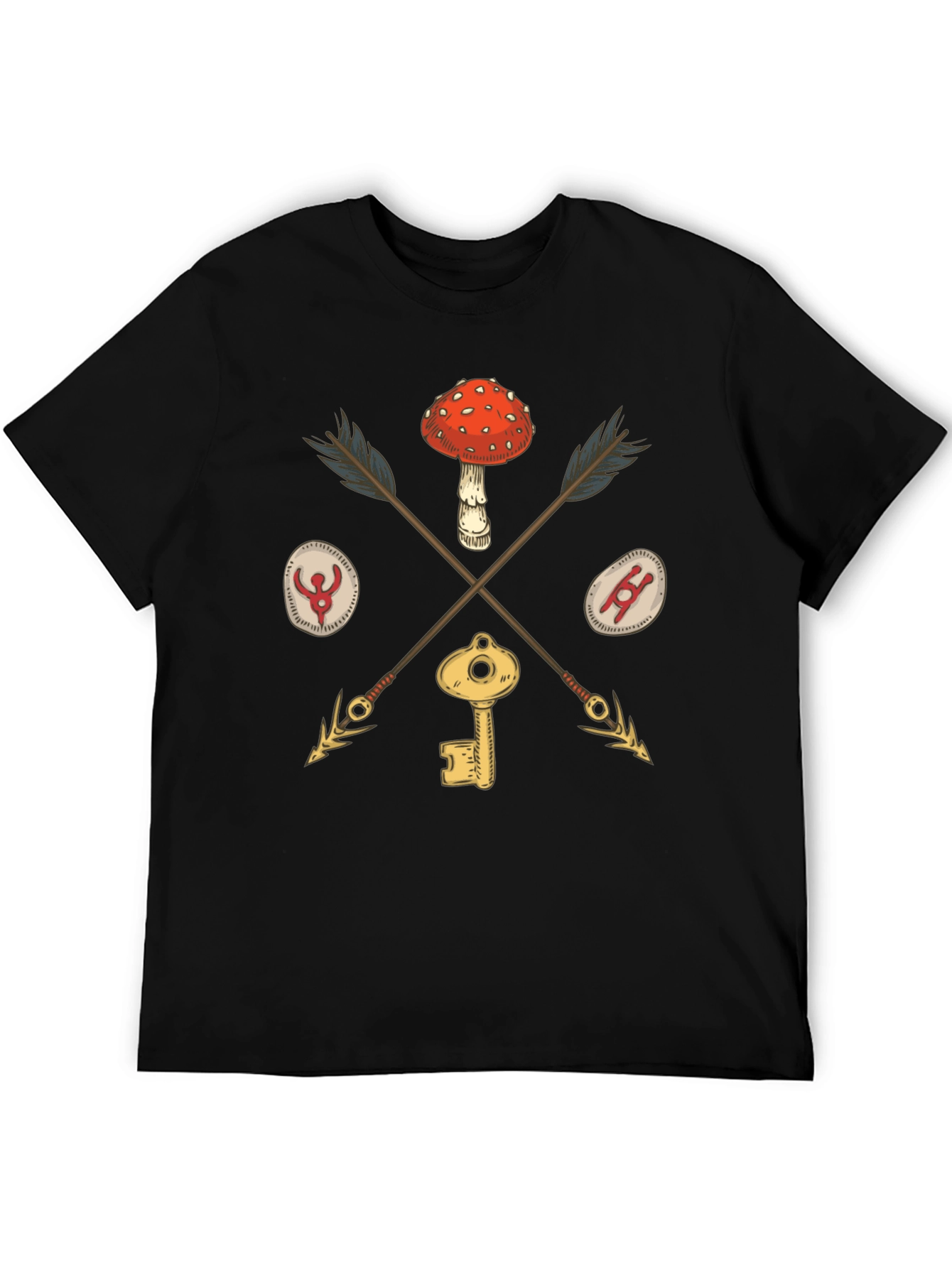 Amanita Muscaria Arrow Black T-Shirt