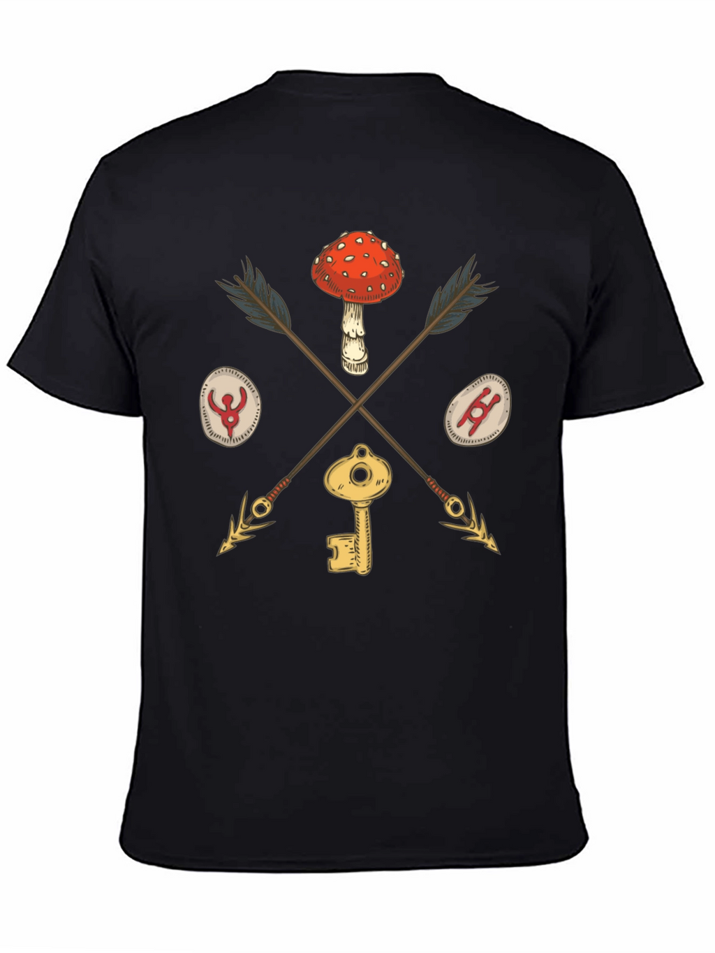 Amanita Muscaria Arrow Black T-Shirt