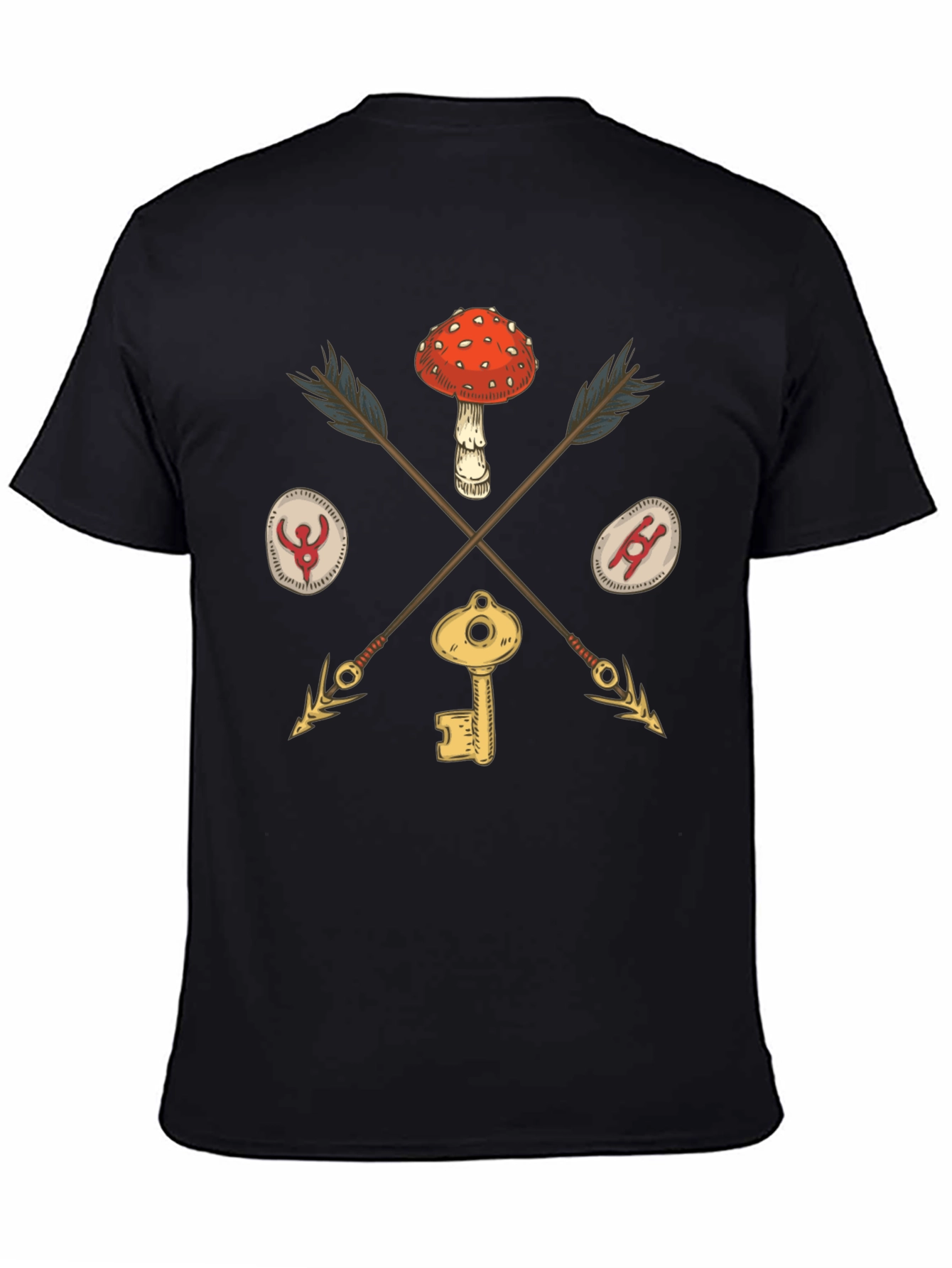 Amanita Muscaria Arrow Black T-Shirt