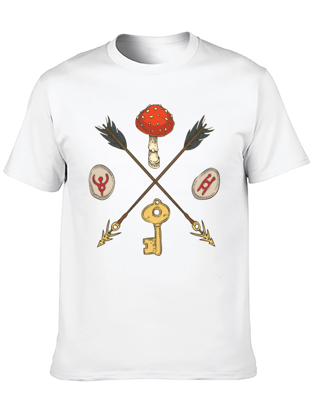 Amanita Muscaria Arrow Black T-Shirt