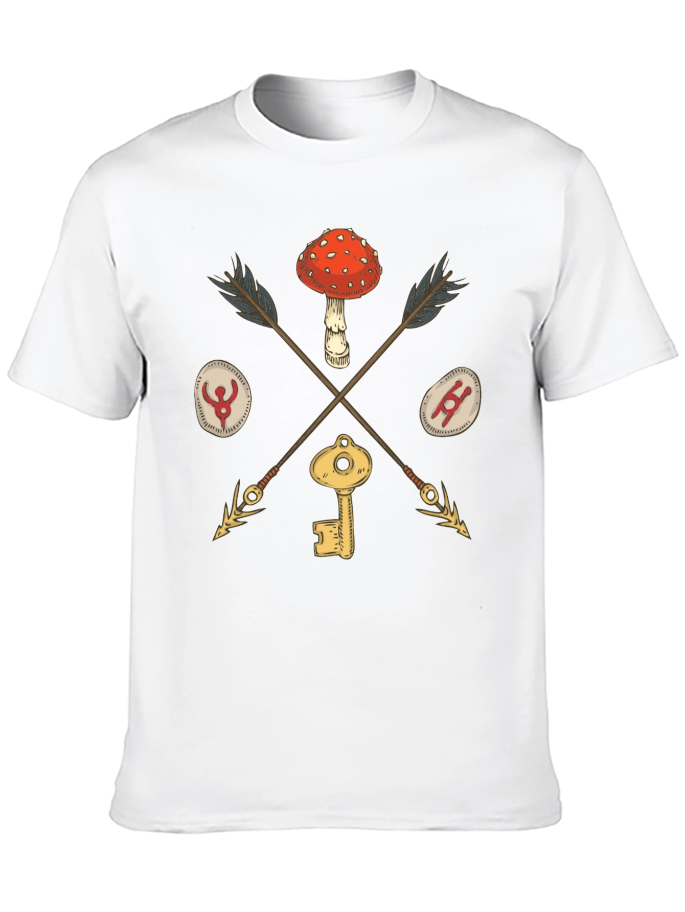 Amanita Muscaria Arrow Black T-Shirt