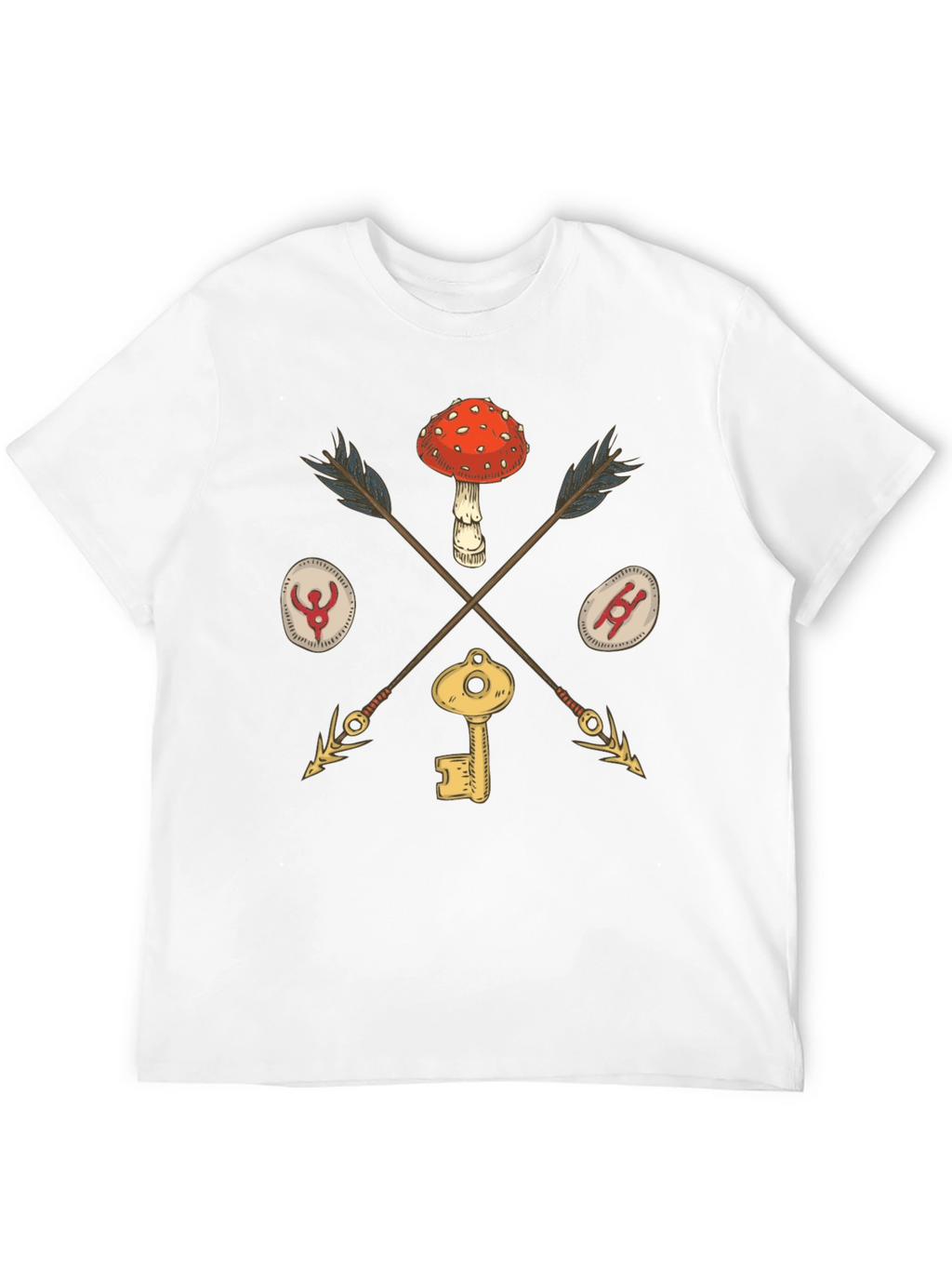 Amanita Muscaria Arrow Black T-Shirt
