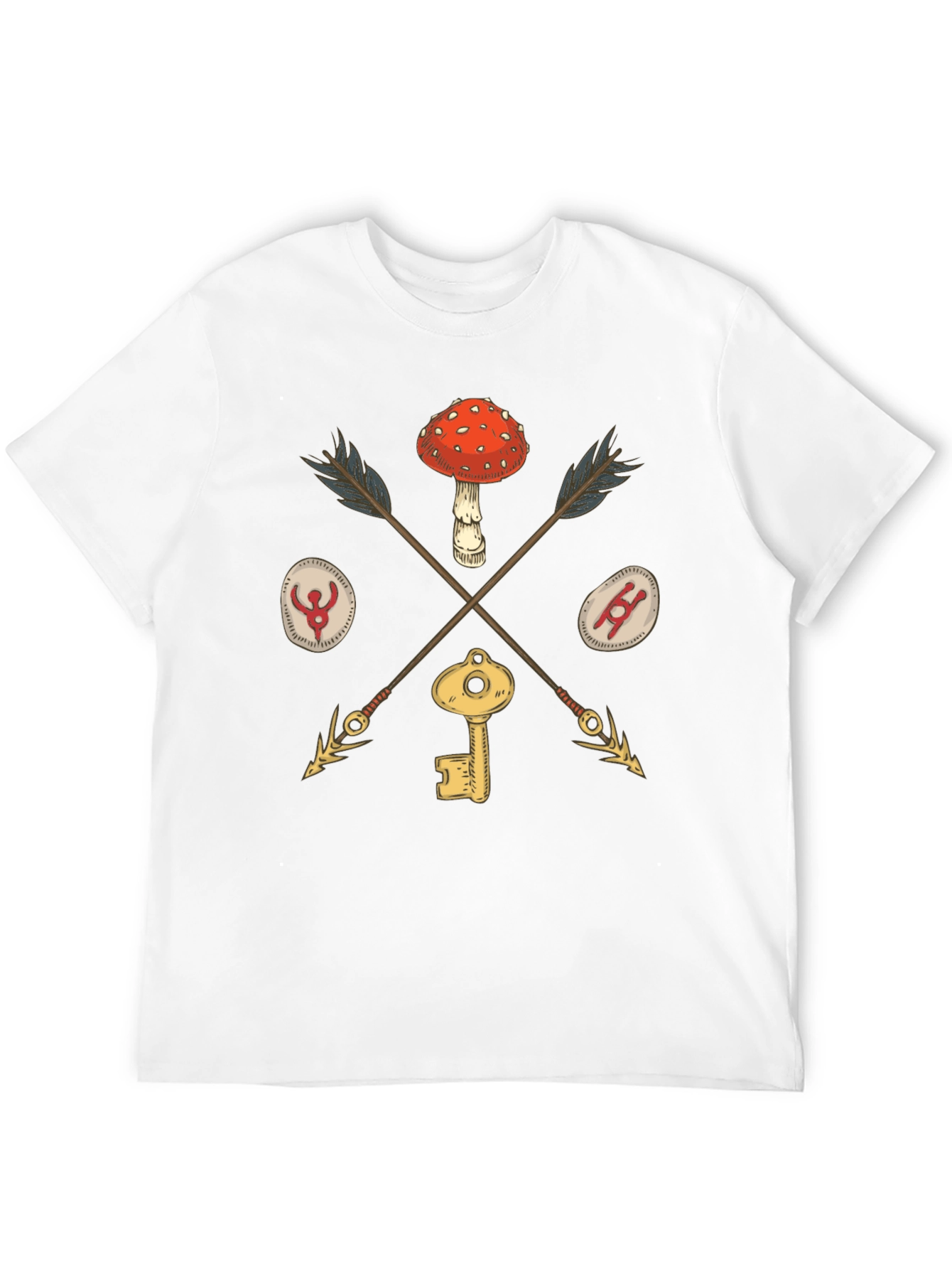 Amanita Muscaria Arrow Black T-Shirt