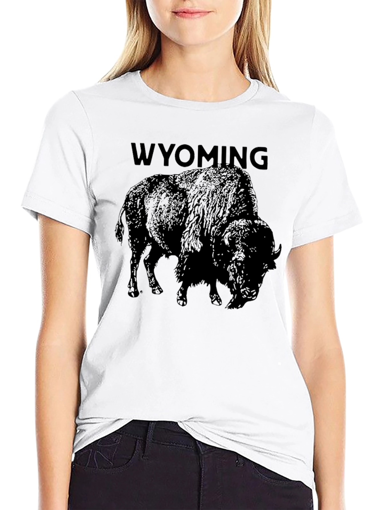 Wyoming Bison Graphic Tee - Soft Cotton Comfort