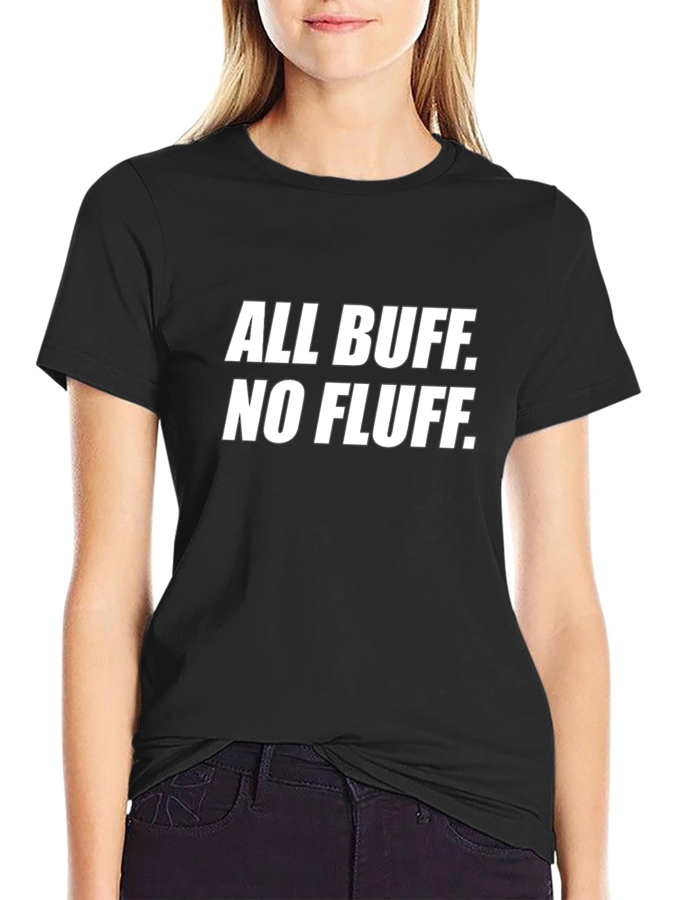 All Buff No Fluff Graphic T-Shirt - Black
