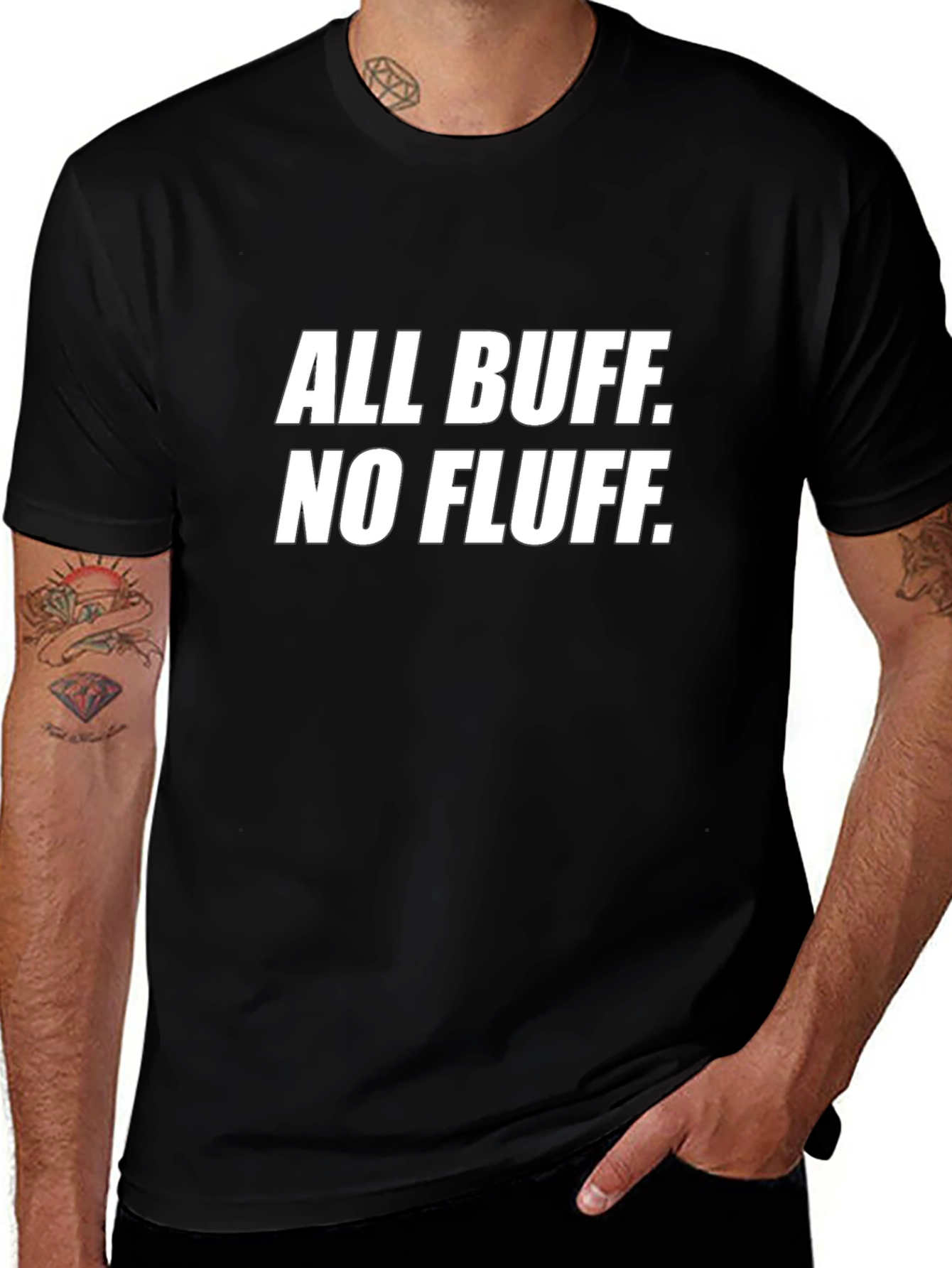 All Buff No Fluff Graphic T-Shirt - Black
