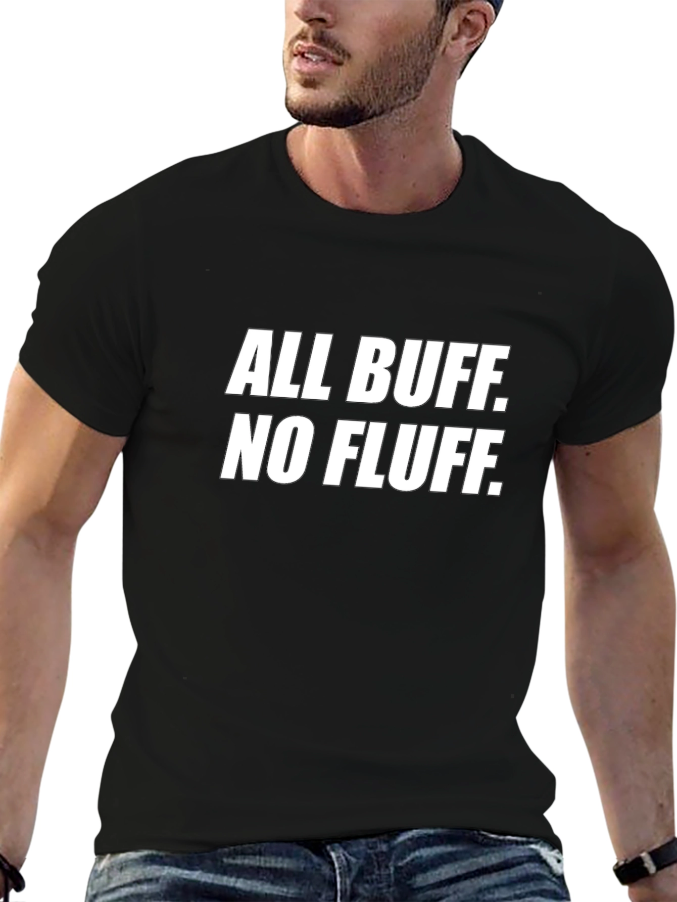 All Buff No Fluff Graphic T-Shirt - Black