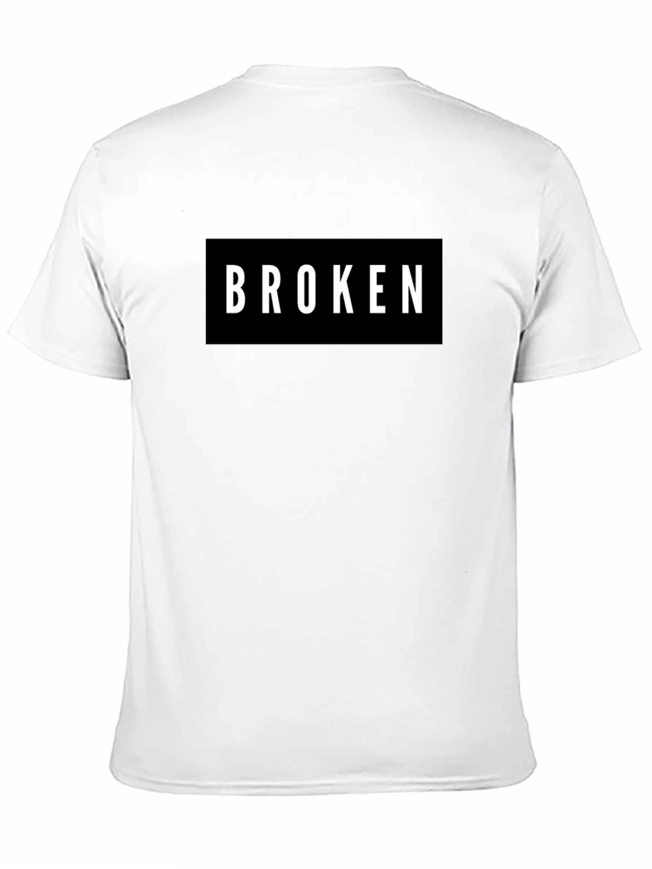 Broken Graphic Tee - Mens Black Crew Neck T-Shirt