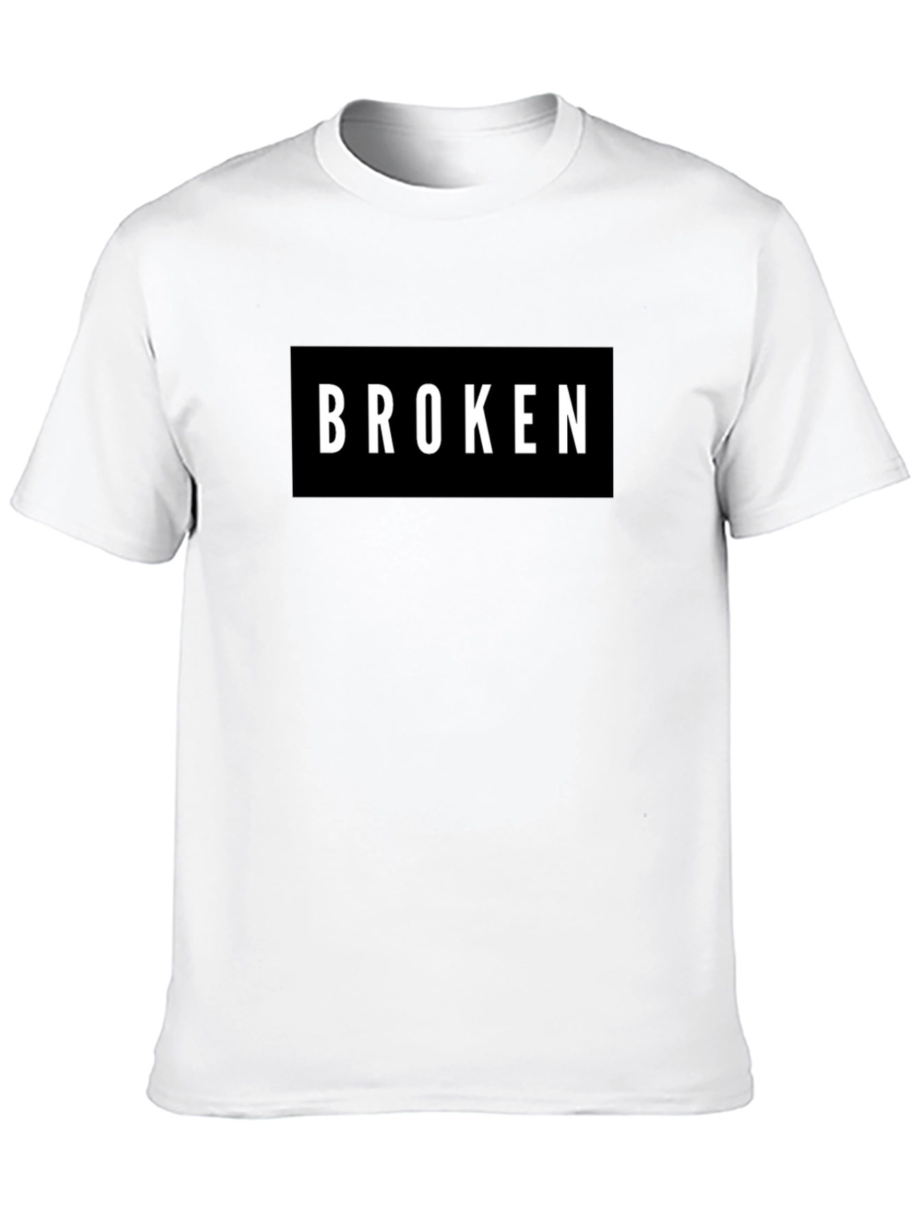 Broken Graphic Tee - Mens Black Crew Neck T-Shirt