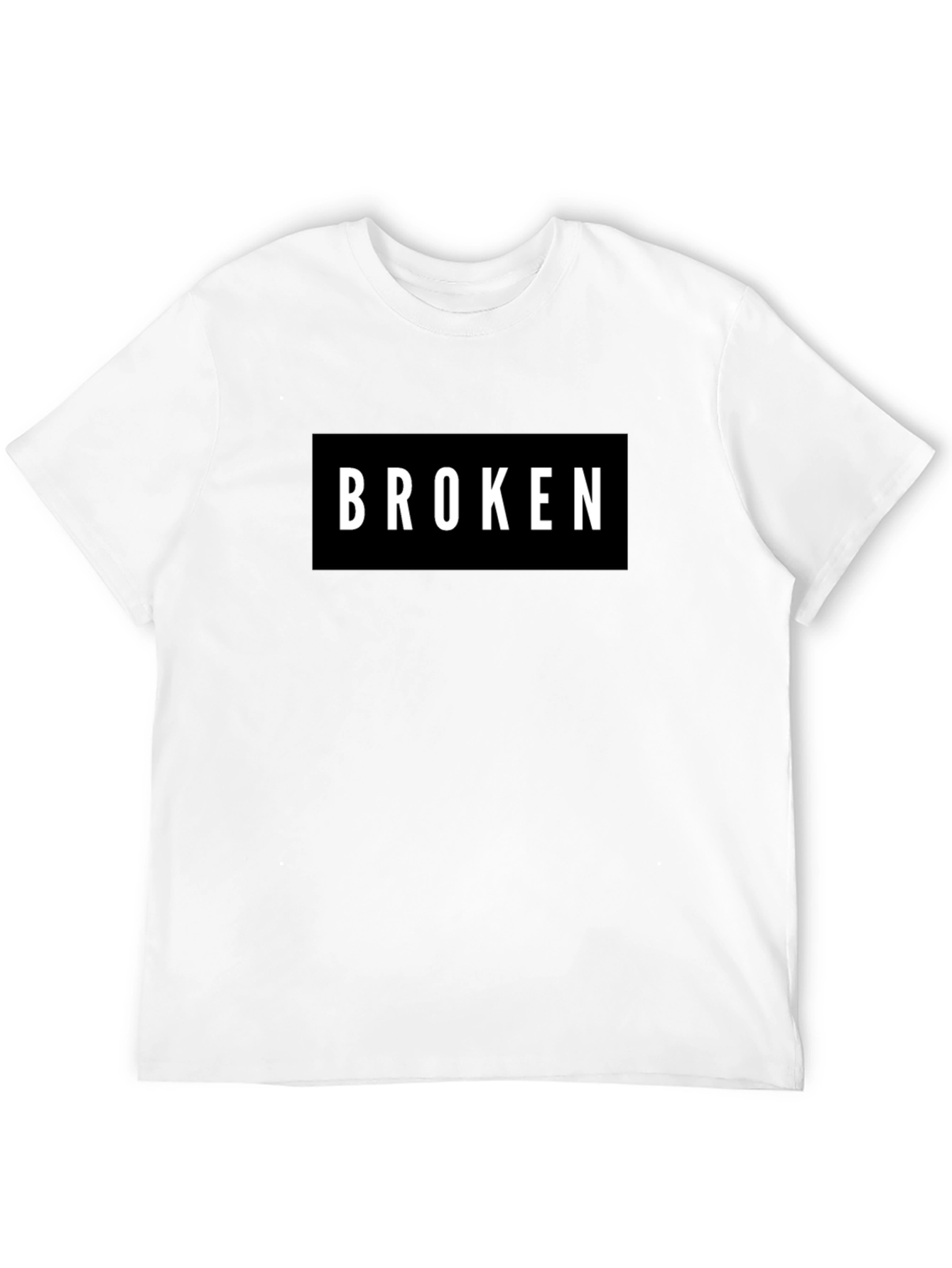 Broken Graphic Tee - Mens Black Crew Neck T-Shirt