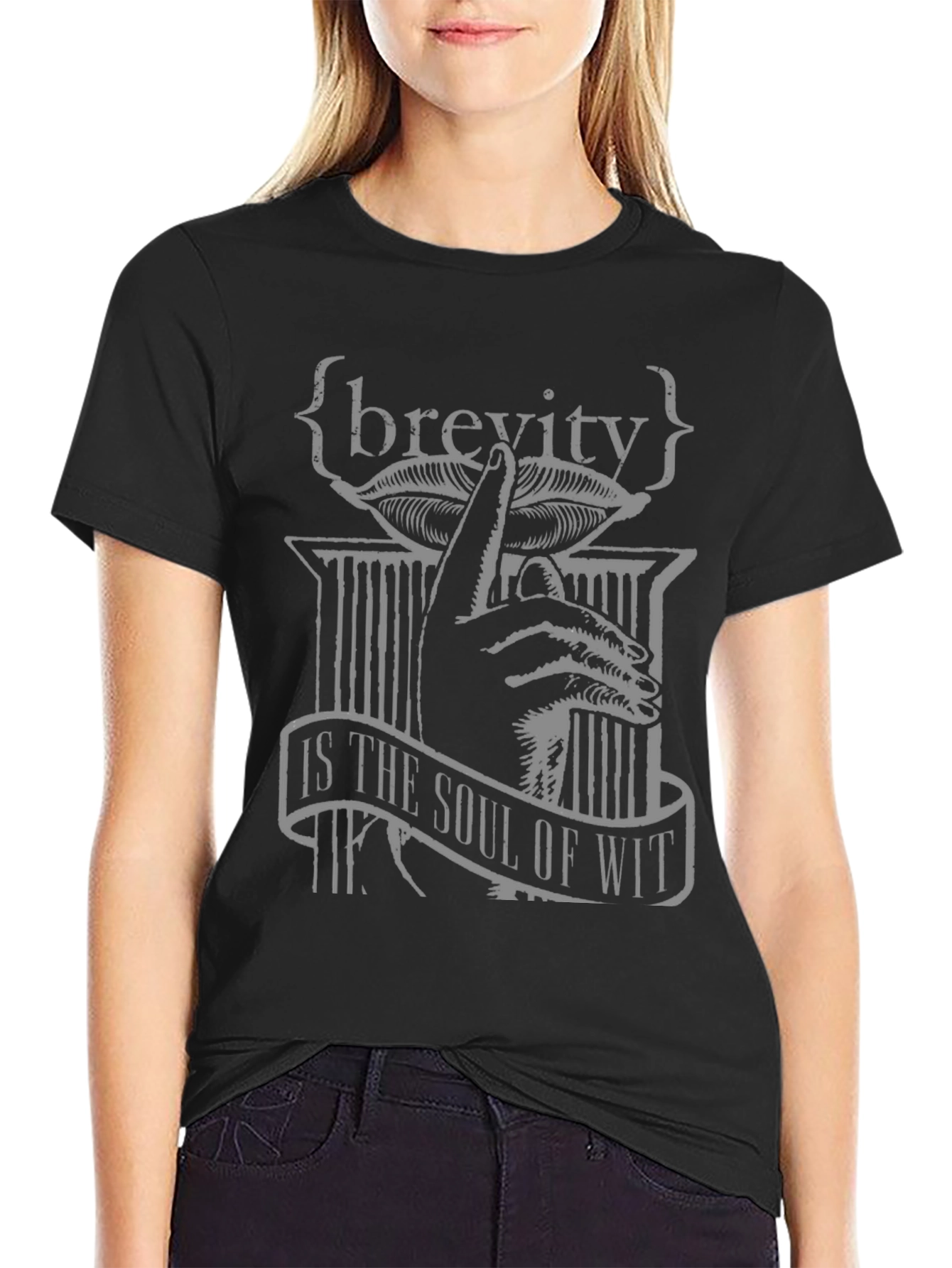 Brevity is the Soul of Wit Graphic Tee - Black