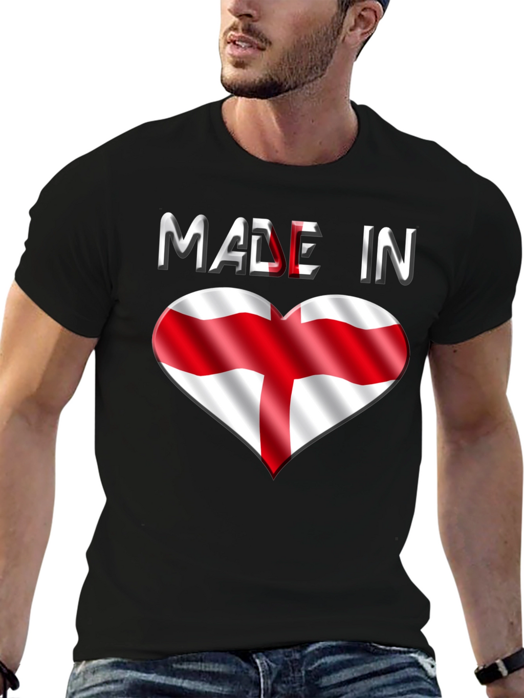 Made in England T-Shirt - Flag Heart