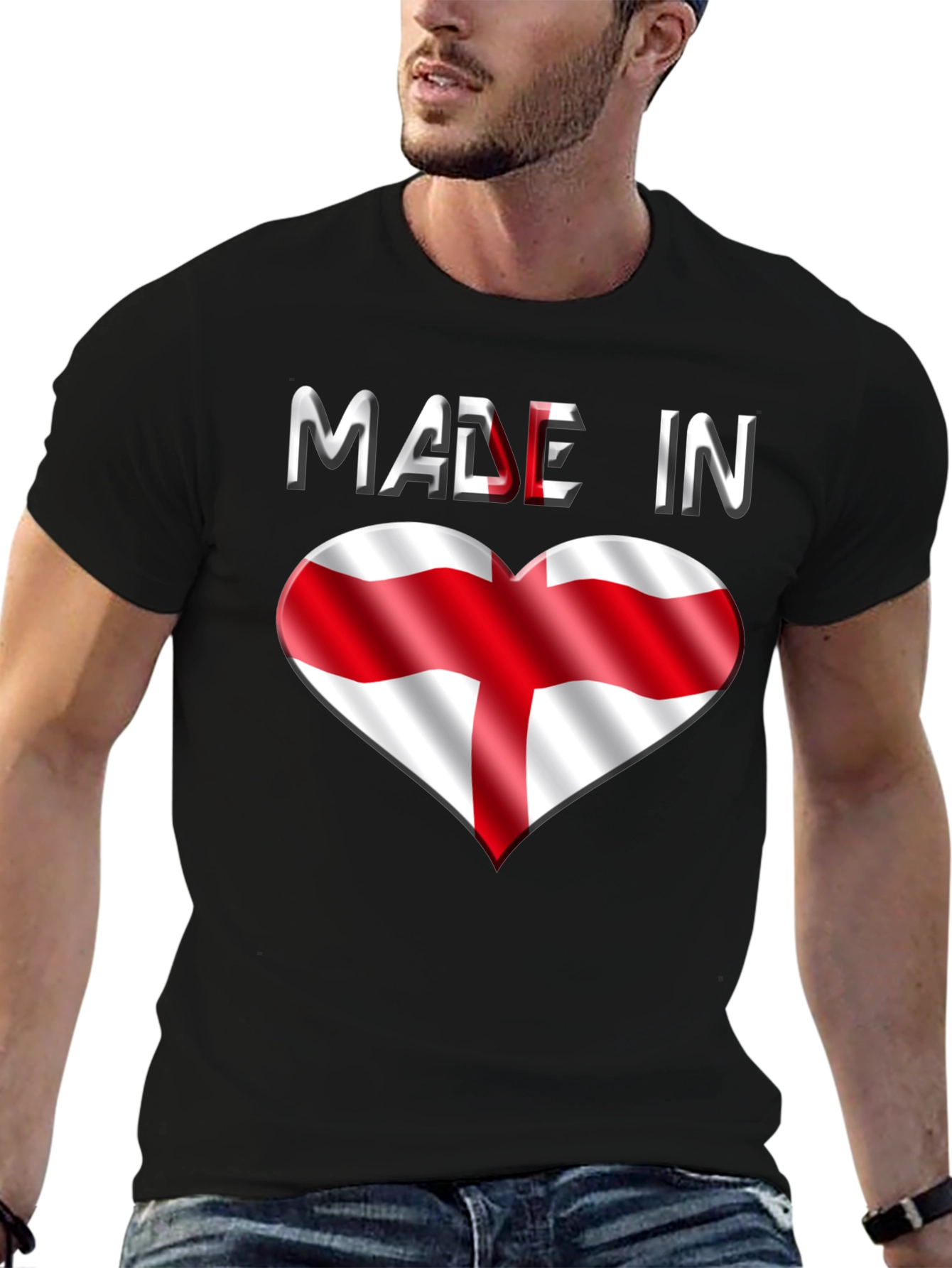 Made in England T-Shirt - Flag Heart