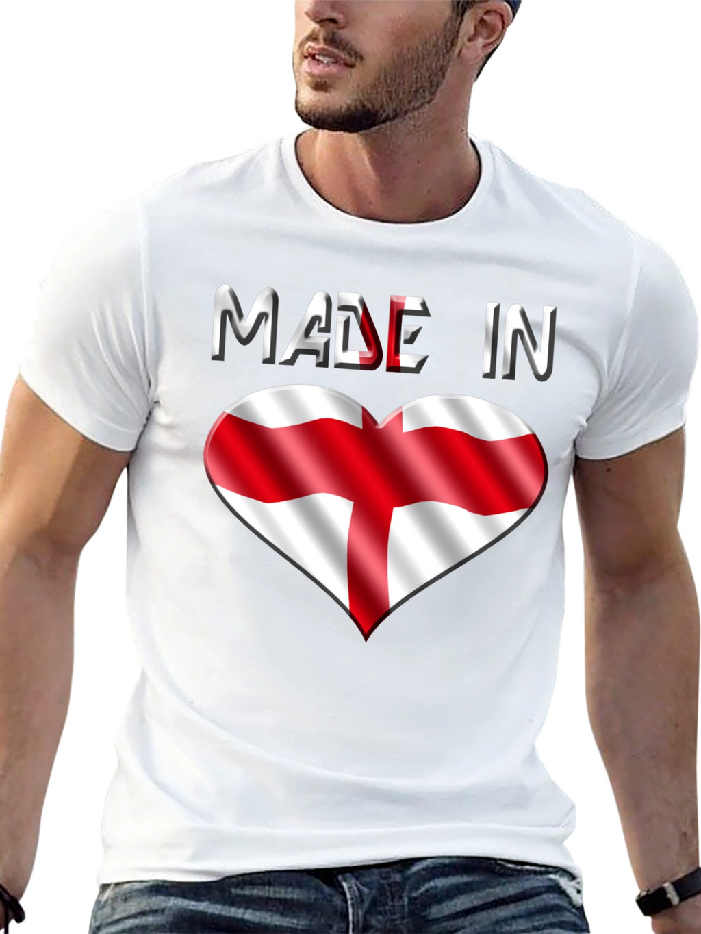 Made in England T-Shirt - Flag Heart