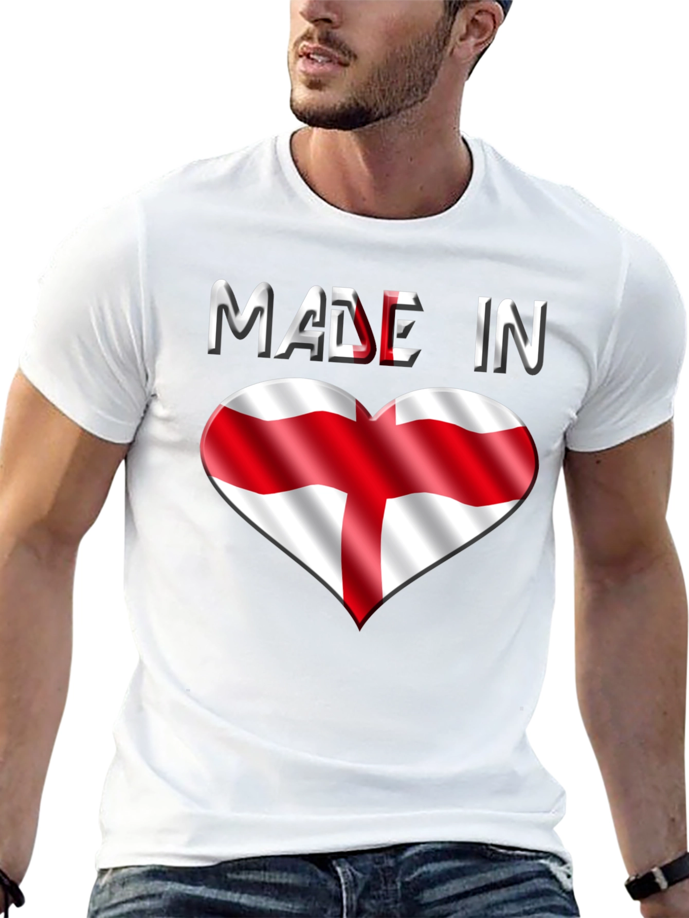 Made in England T-Shirt - Flag Heart