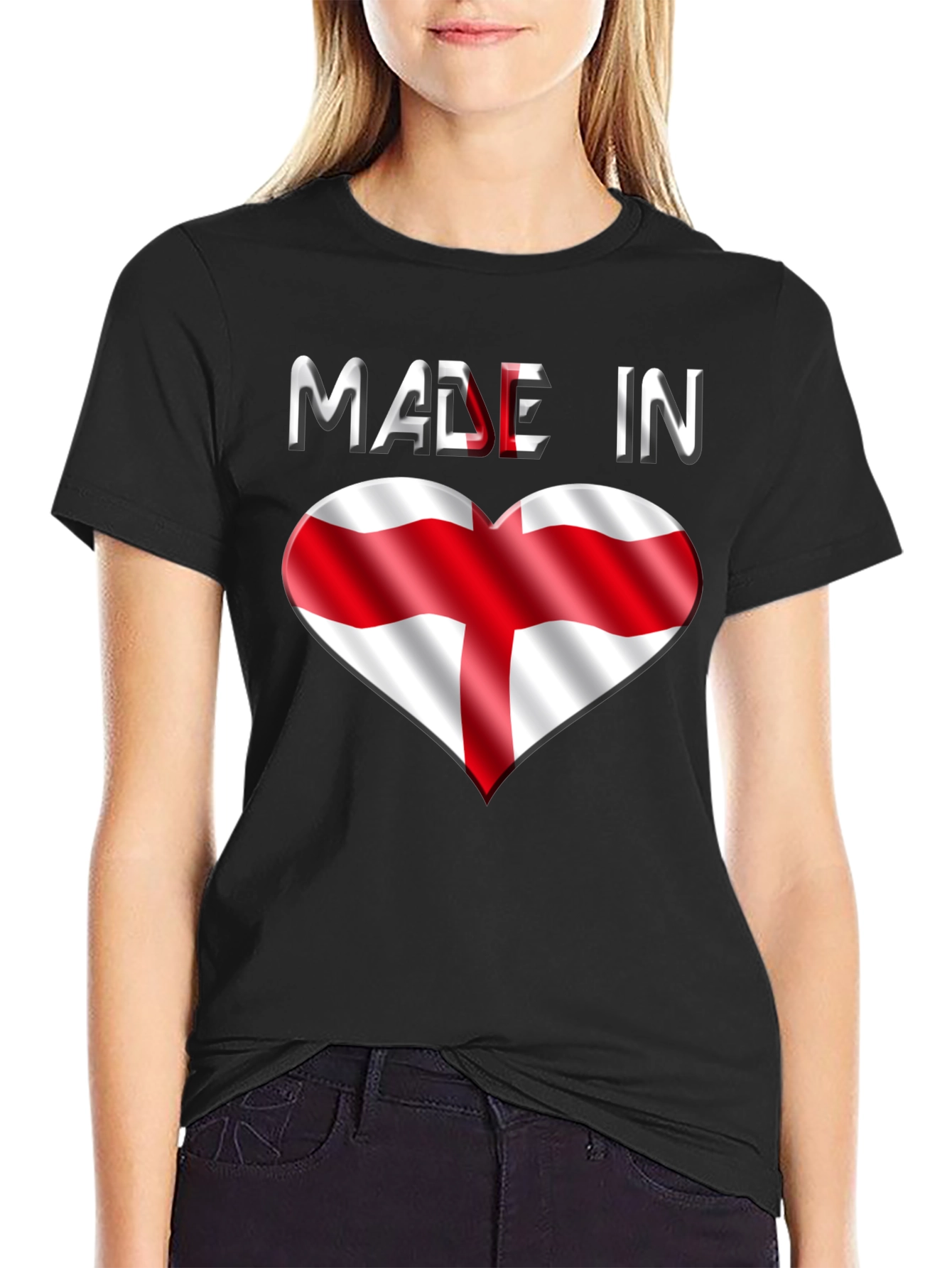 Made in England T-Shirt - Flag Heart