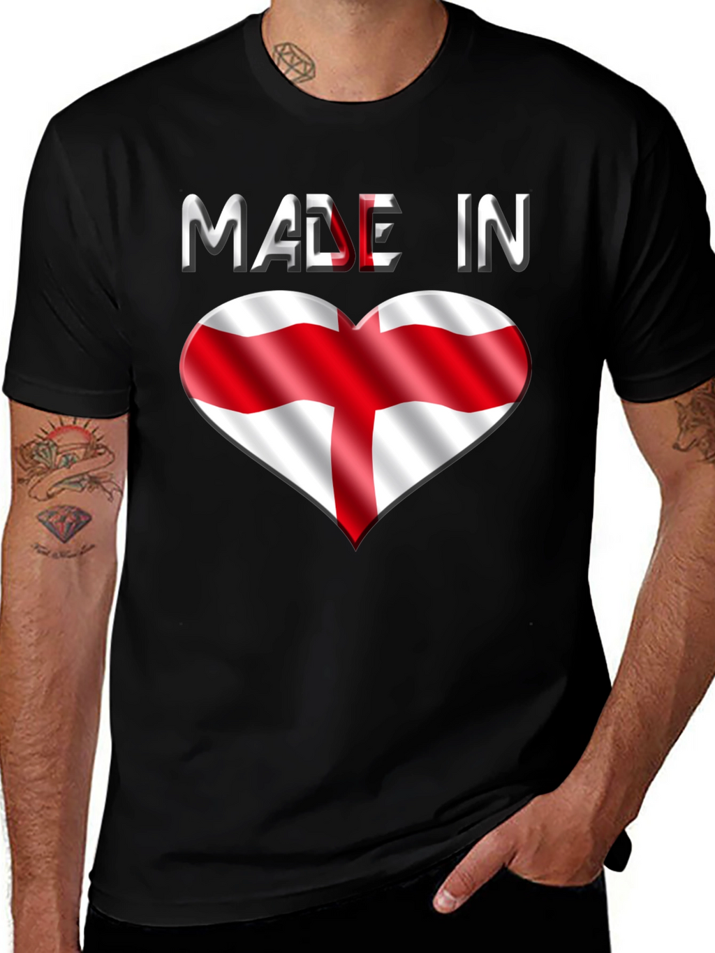 Made in England T-Shirt - Flag Heart