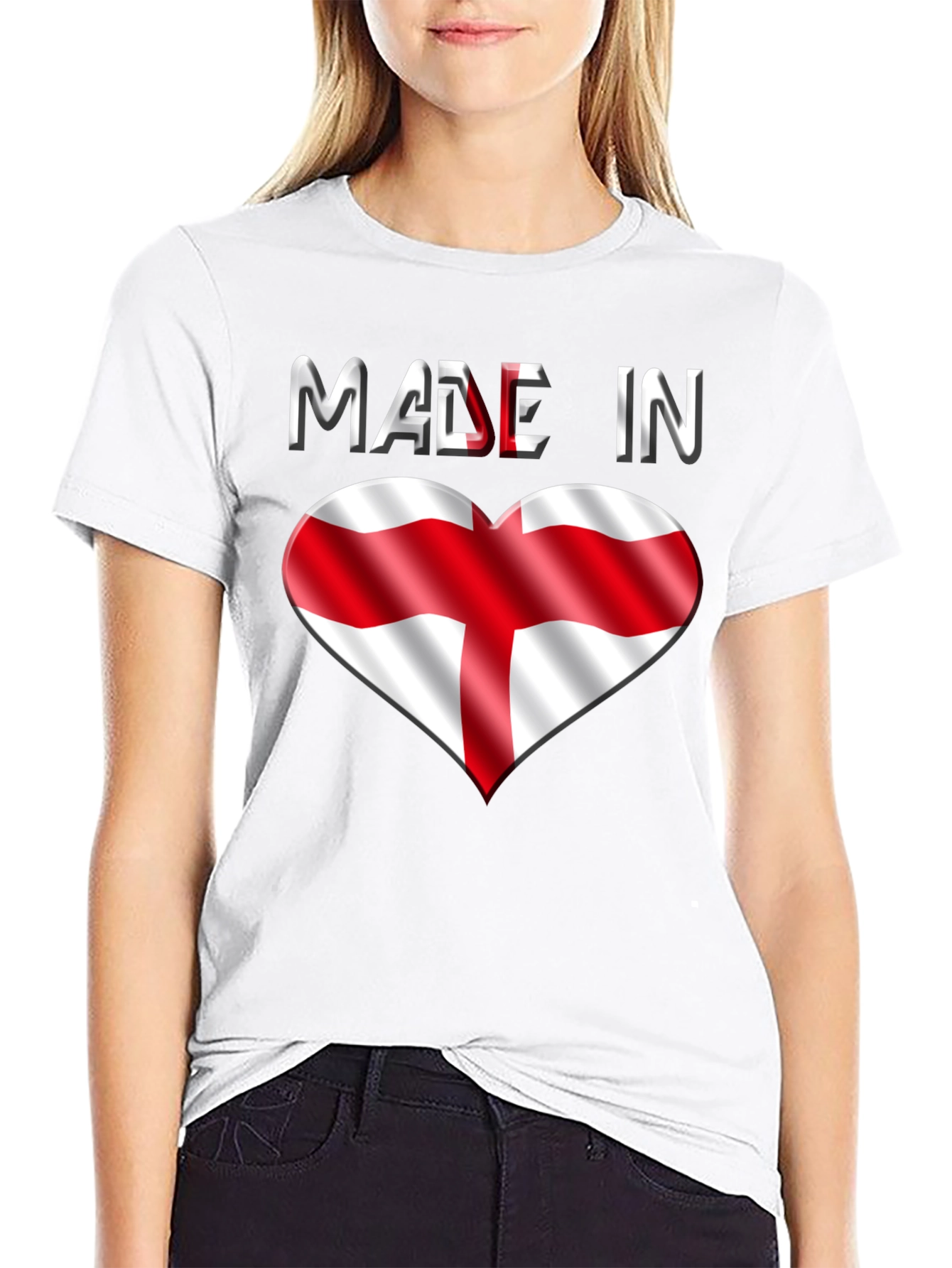 Made in England T-Shirt - Flag Heart