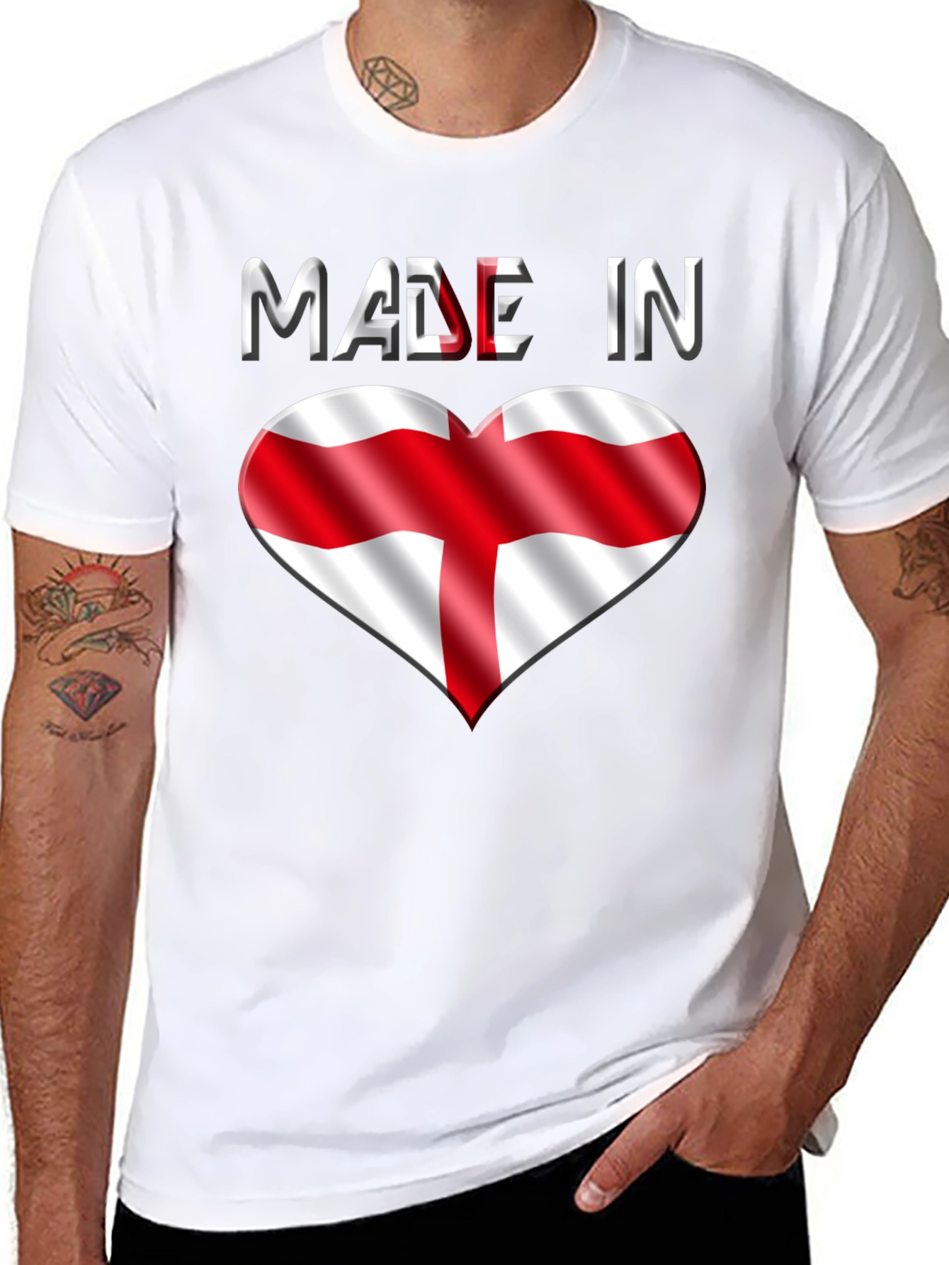 Made in England T-Shirt - Flag Heart