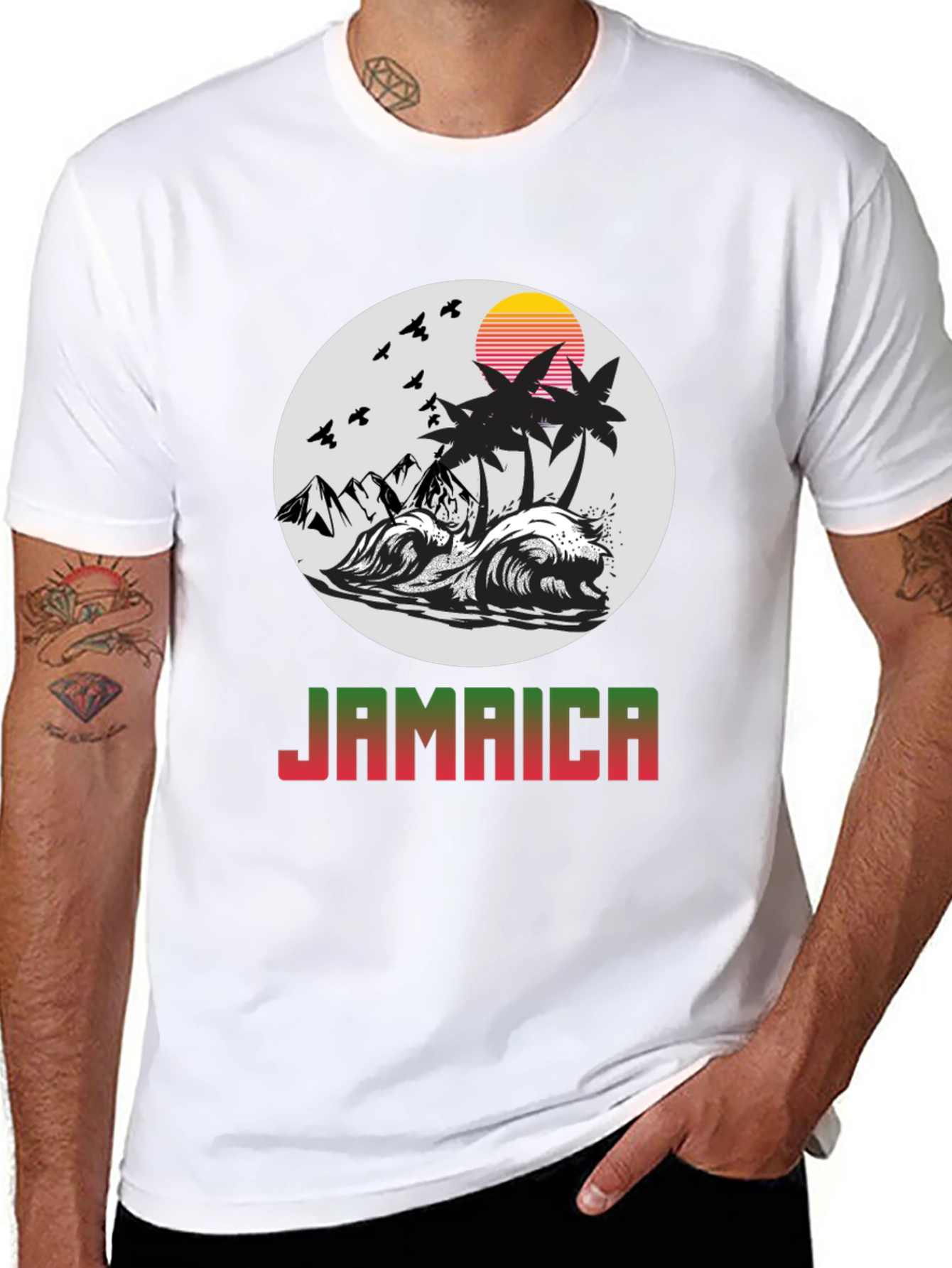 Jamaica Island Graphic Tee - Tropical Paradise T-Shirt