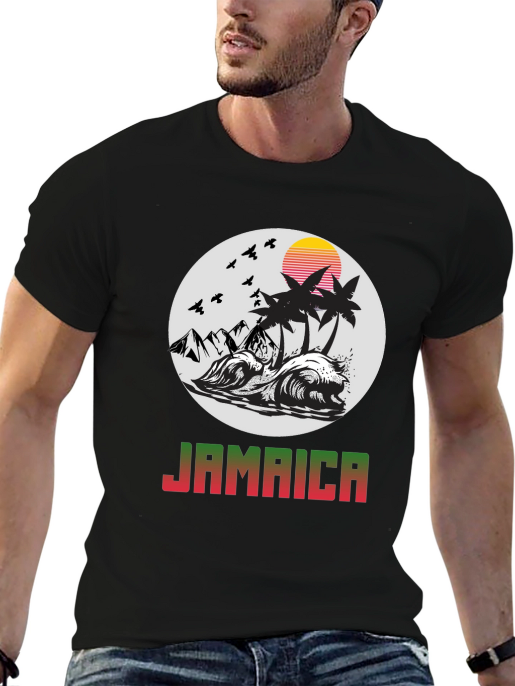 Jamaica Island Graphic Tee - Tropical Paradise T-Shirt