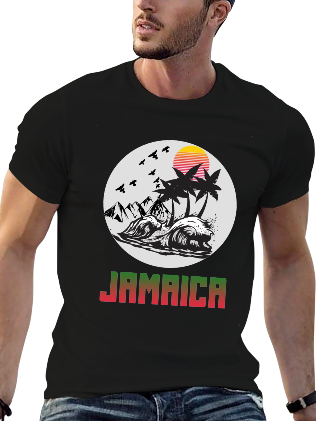 Jamaica Island Graphic Tee - Tropical Paradise T-Shirt