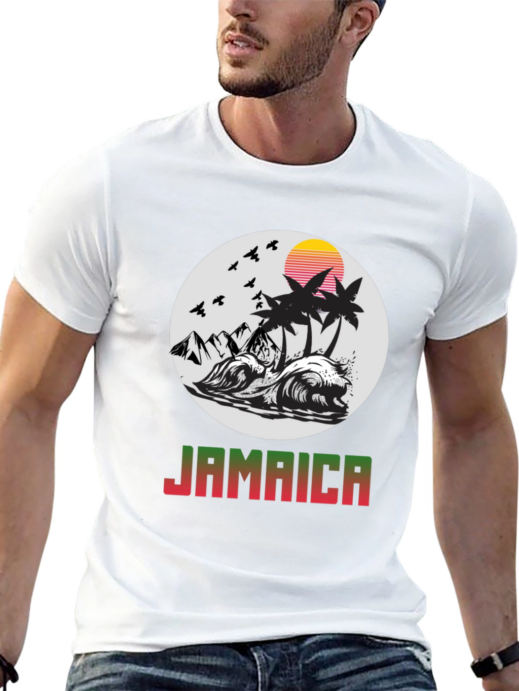 Jamaica Island Graphic Tee - Tropical Paradise T-Shirt