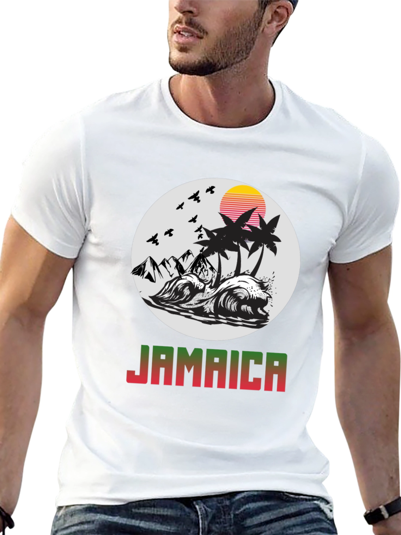Jamaica Island Graphic Tee - Tropical Paradise T-Shirt