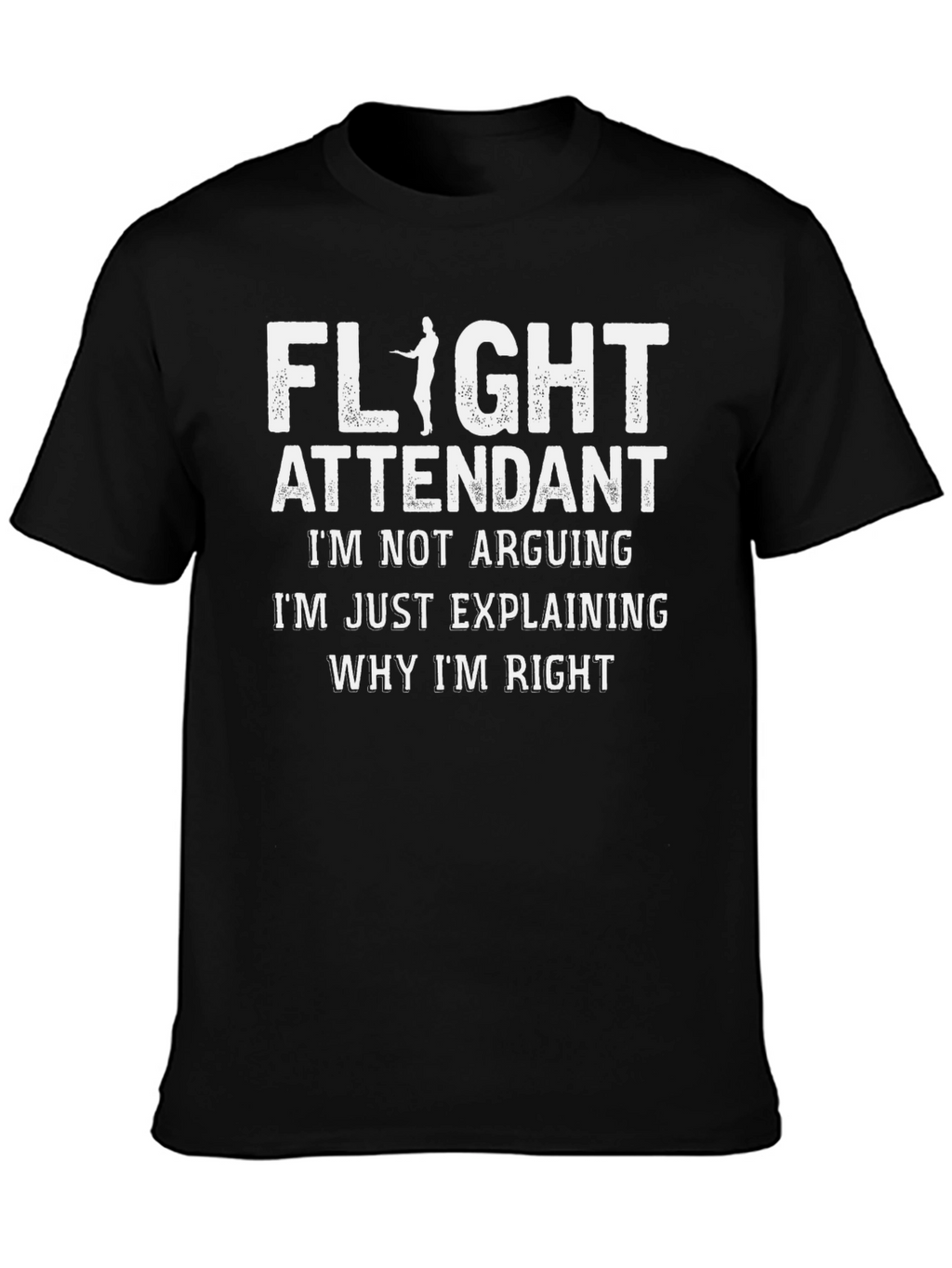 Flight Attendant Explaining Right T-Shirt