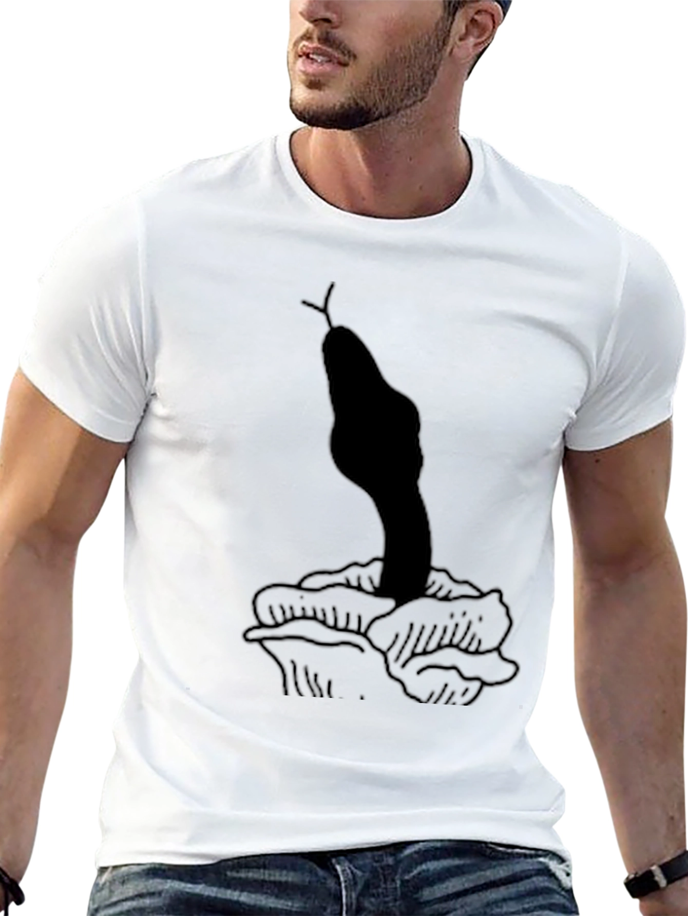 Snake & Rose Graphic Black Tee