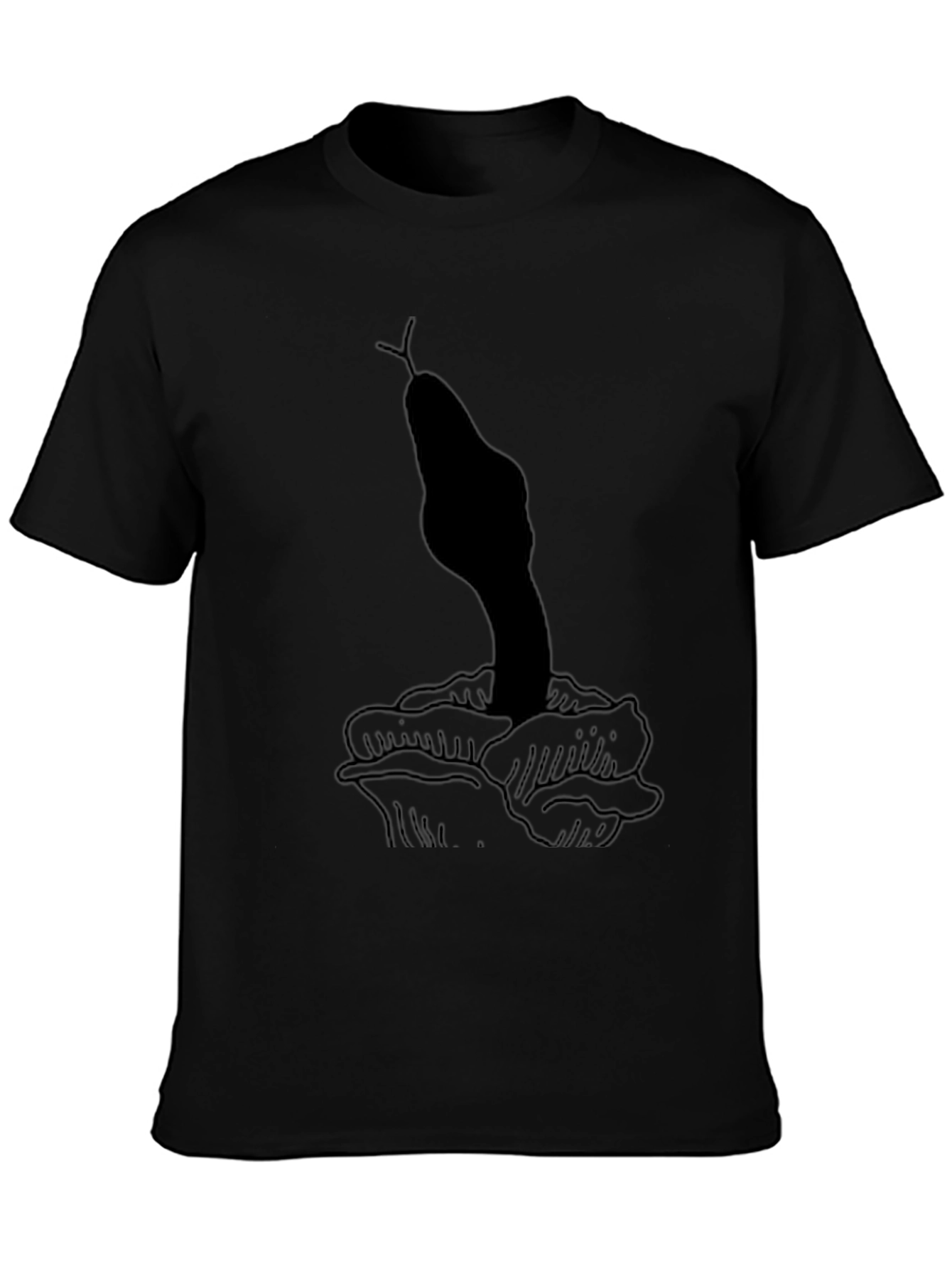 Snake & Rose Graphic Black Tee