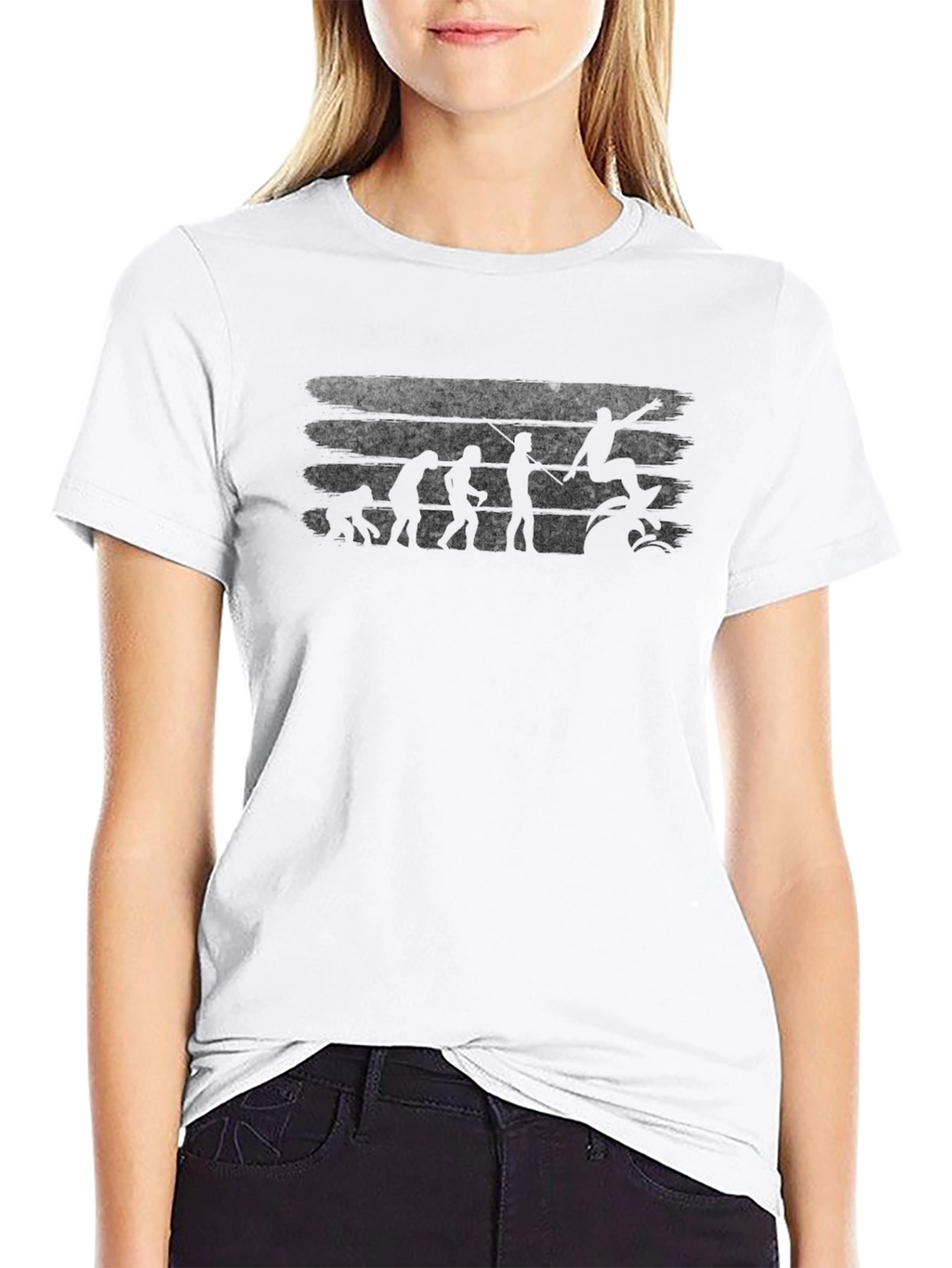 Surfer Evolution Black Graphic T-Shirt