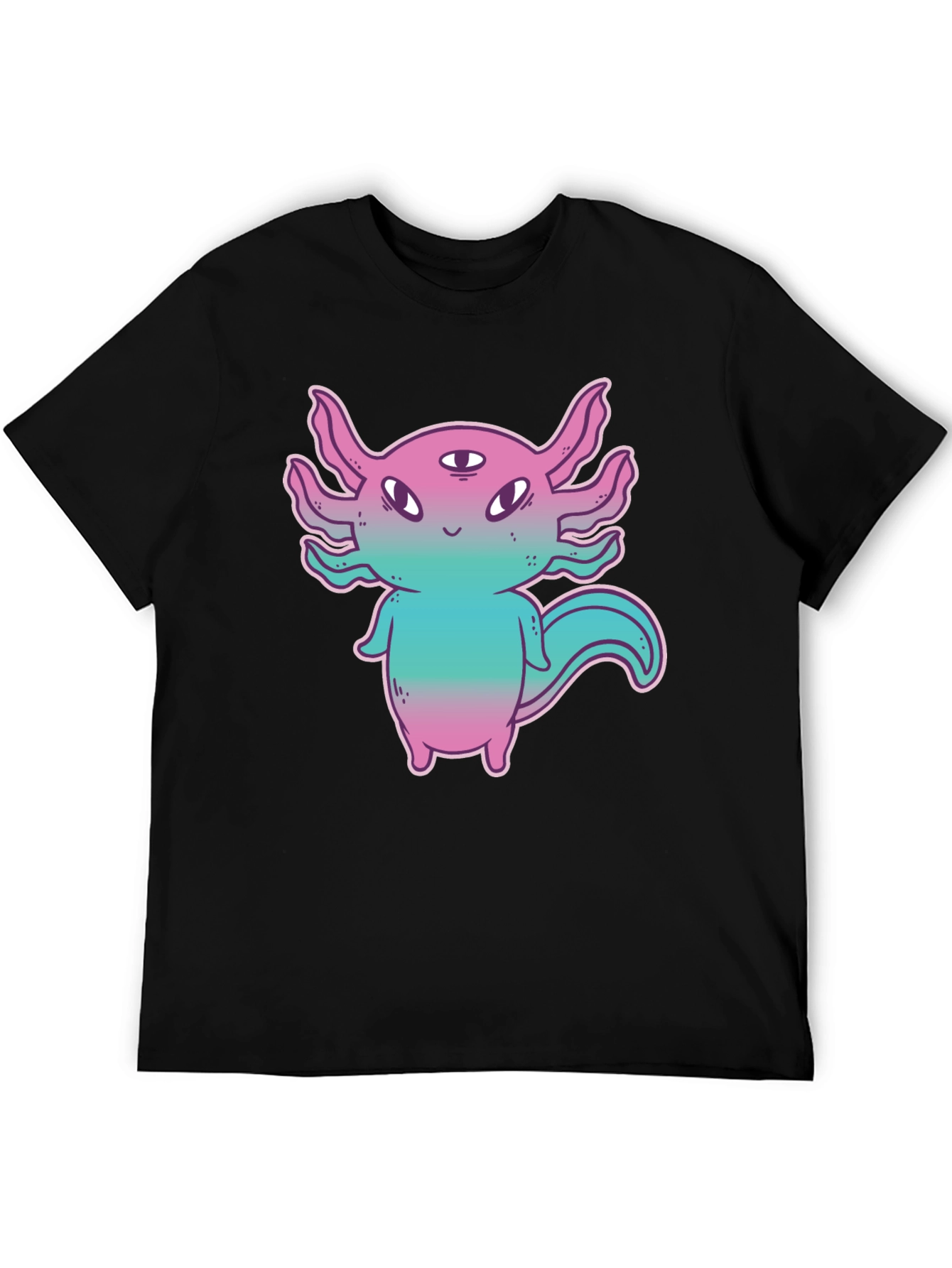 Axolotl Alien Graphic Tee - Funky 3-Eyed Amphibian Shirt