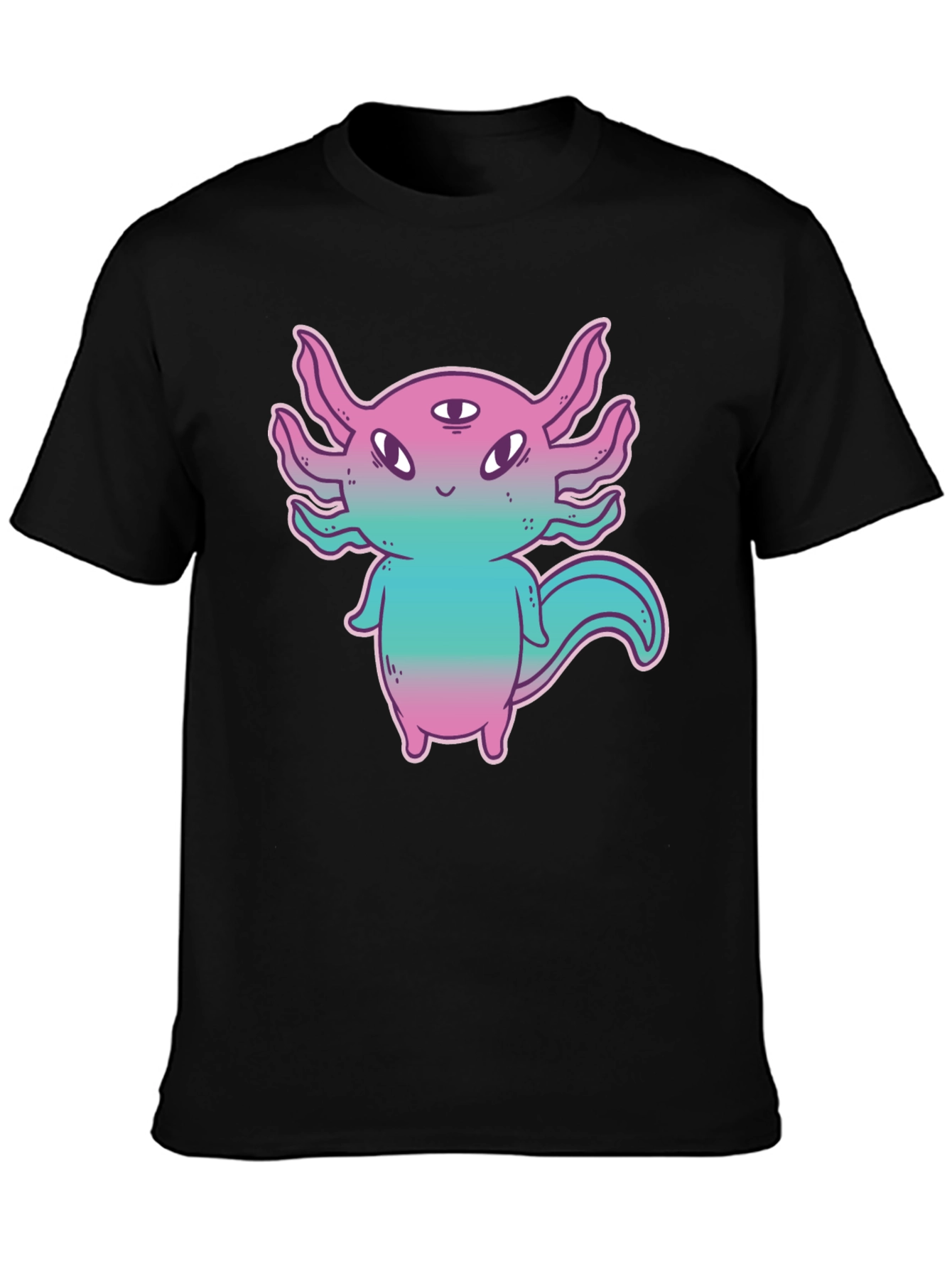 Axolotl Alien Graphic Tee - Funky 3-Eyed Amphibian Shirt