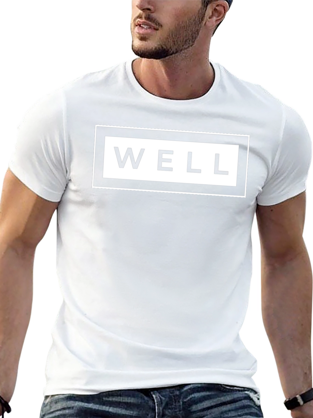 Stylish Black WELL Graphic Tee - Casual Comfort