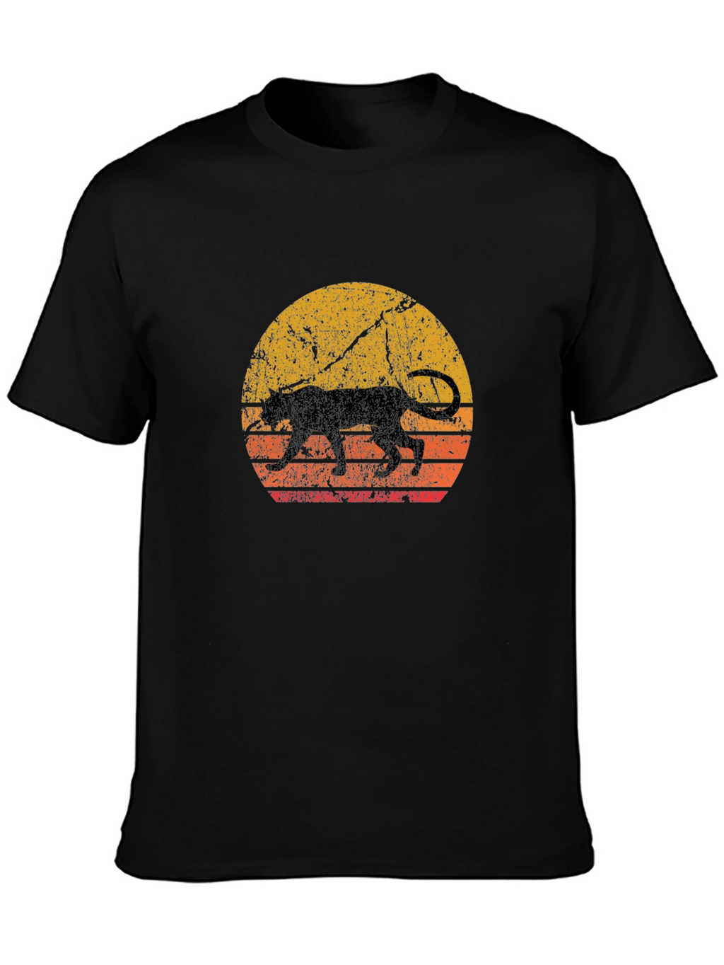 Retro Panther Sunset Graphic Tee