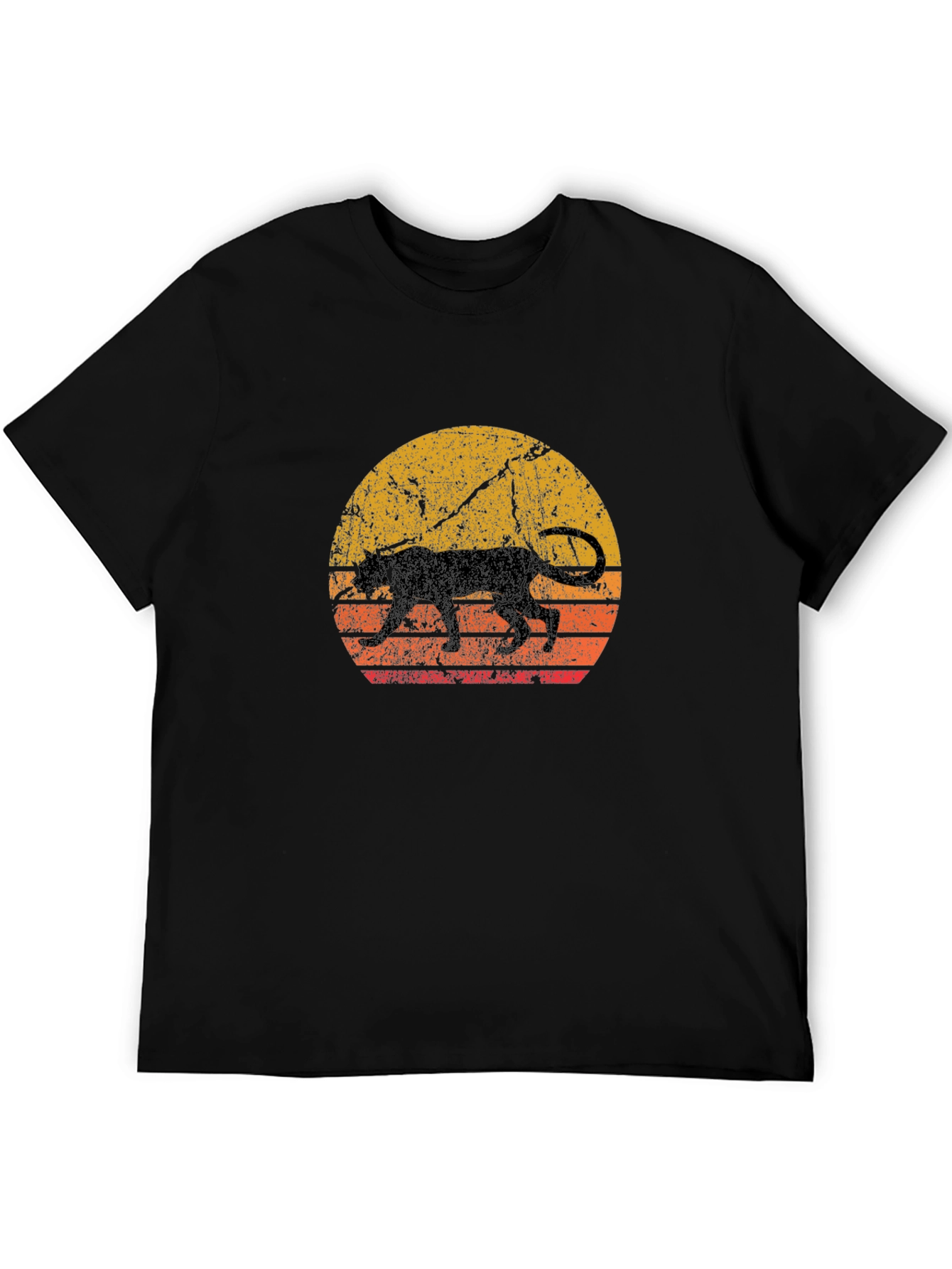 Retro Panther Sunset Graphic Tee