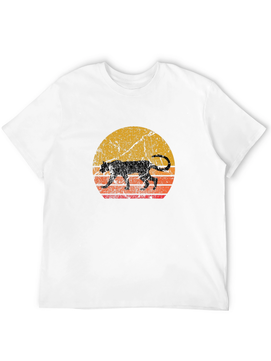 Retro Panther Sunset Graphic Tee