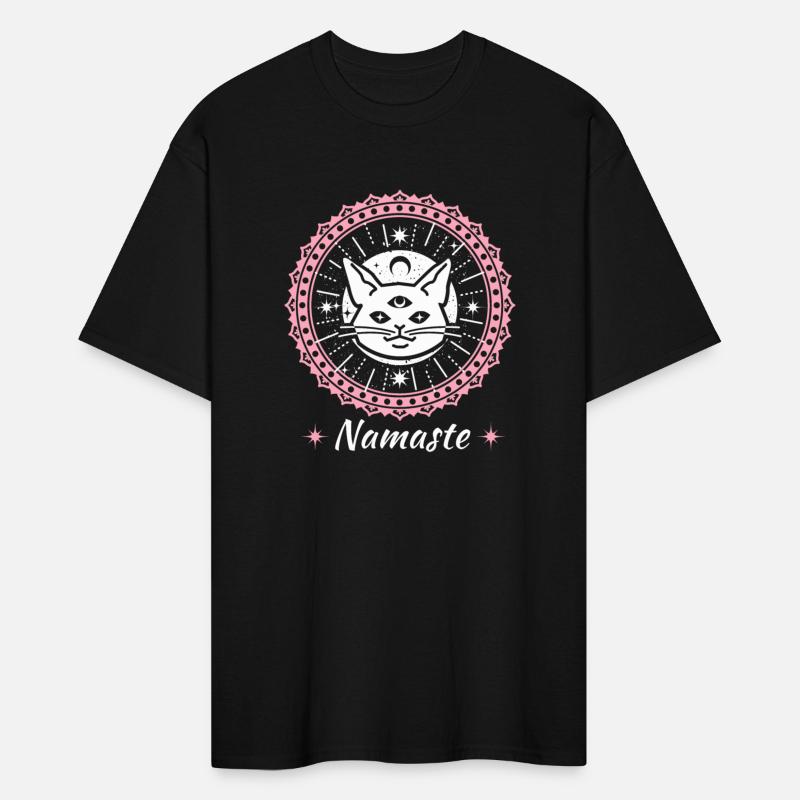 Namaste mandala zen cat tshirt and apparel