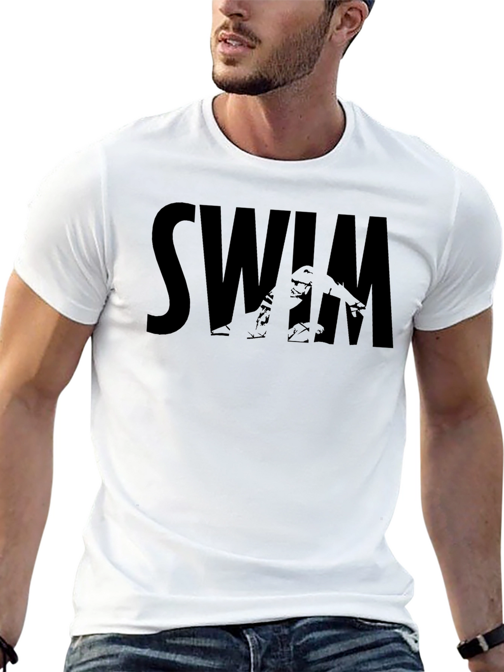 Black SWIM Graphic Tee