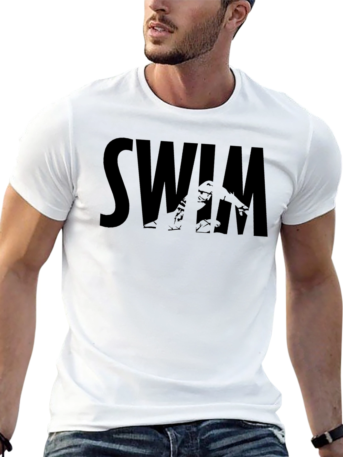 Black SWIM Graphic Tee