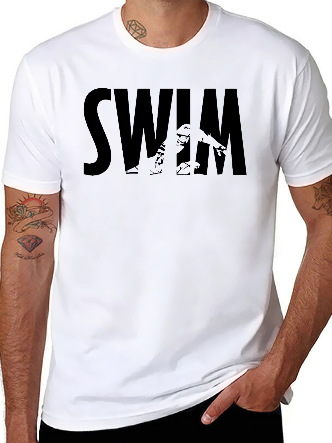 Black SWIM Graphic Tee
