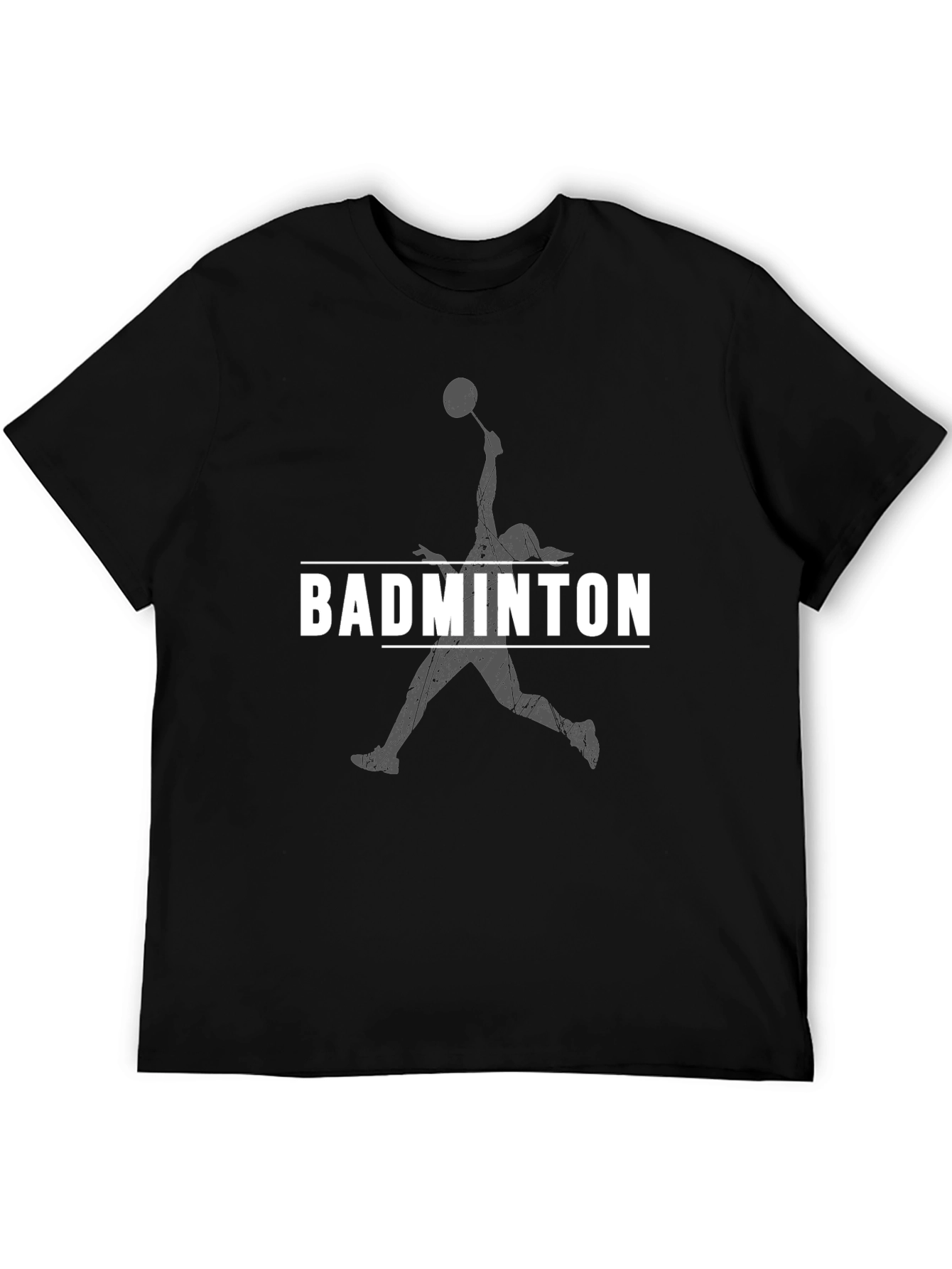 Badminton Player Graphic Tee - Sporty Black T-Shirt