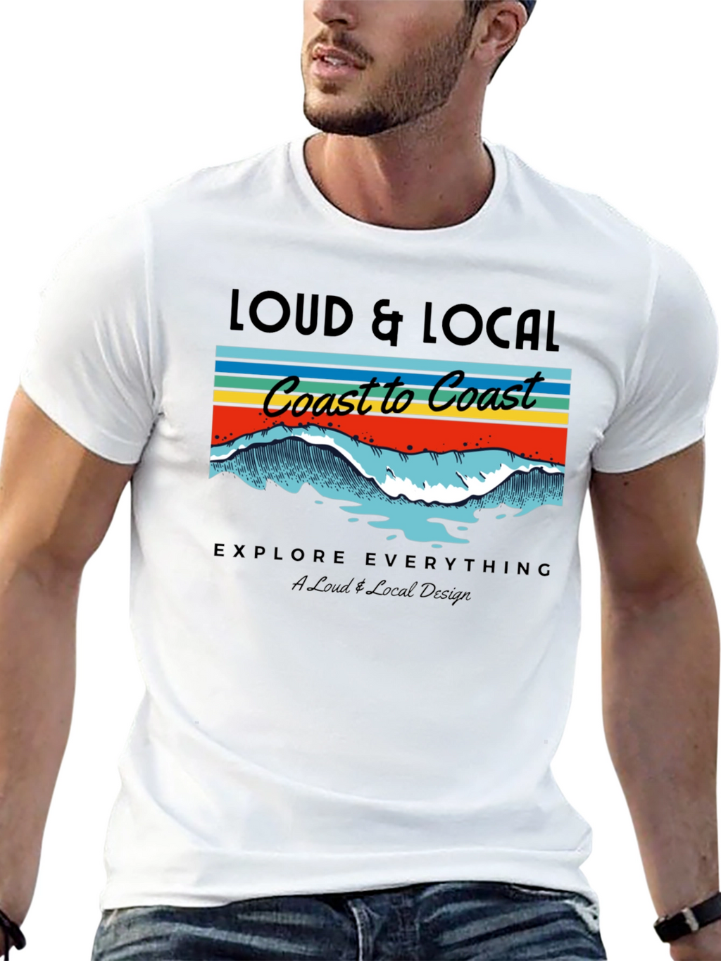 Loud & Local Coast to Coast Graphic T-Shirt