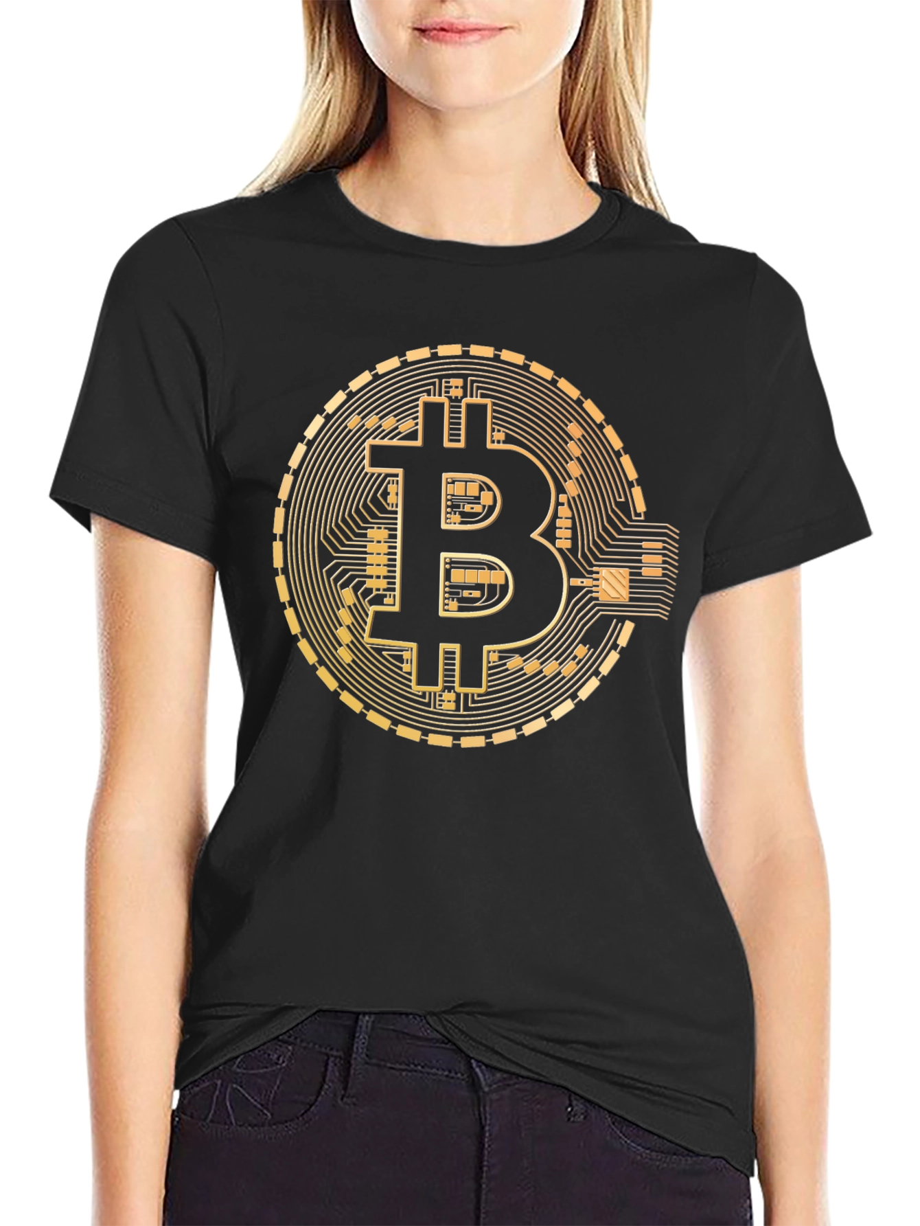 Bitcoin T-Shirt - Golden Crypto Design