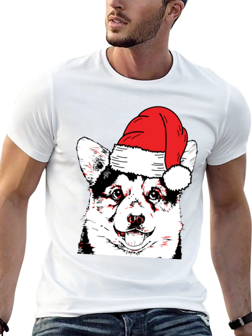 Festive Dog T-Shirt - Holiday Husky