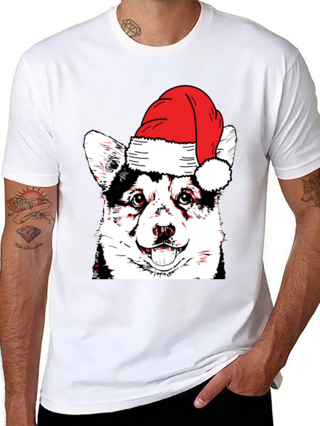 Festive Dog T-Shirt - Holiday Husky
