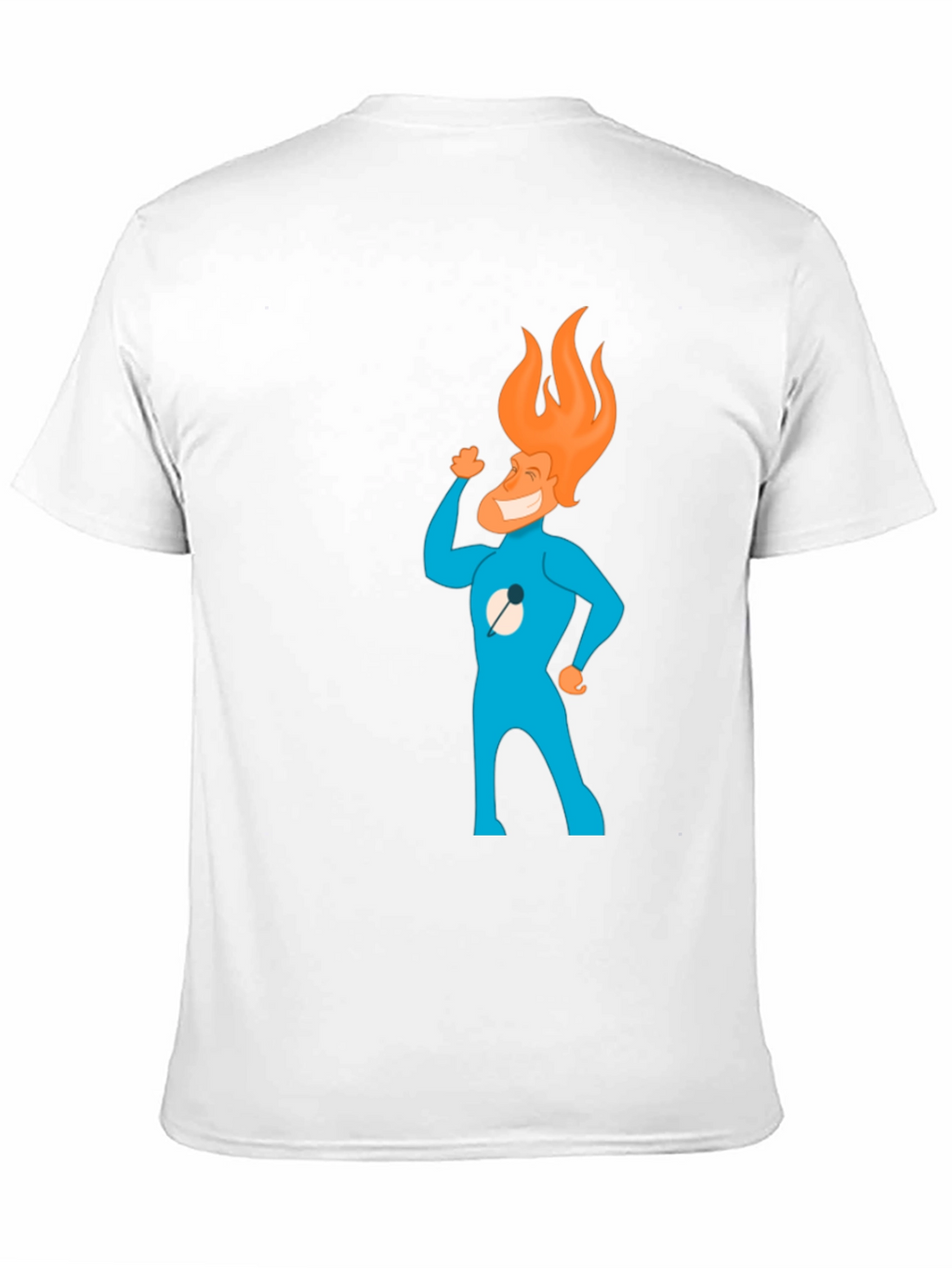 Flame Head Cartoon Graphic Black T-Shirt