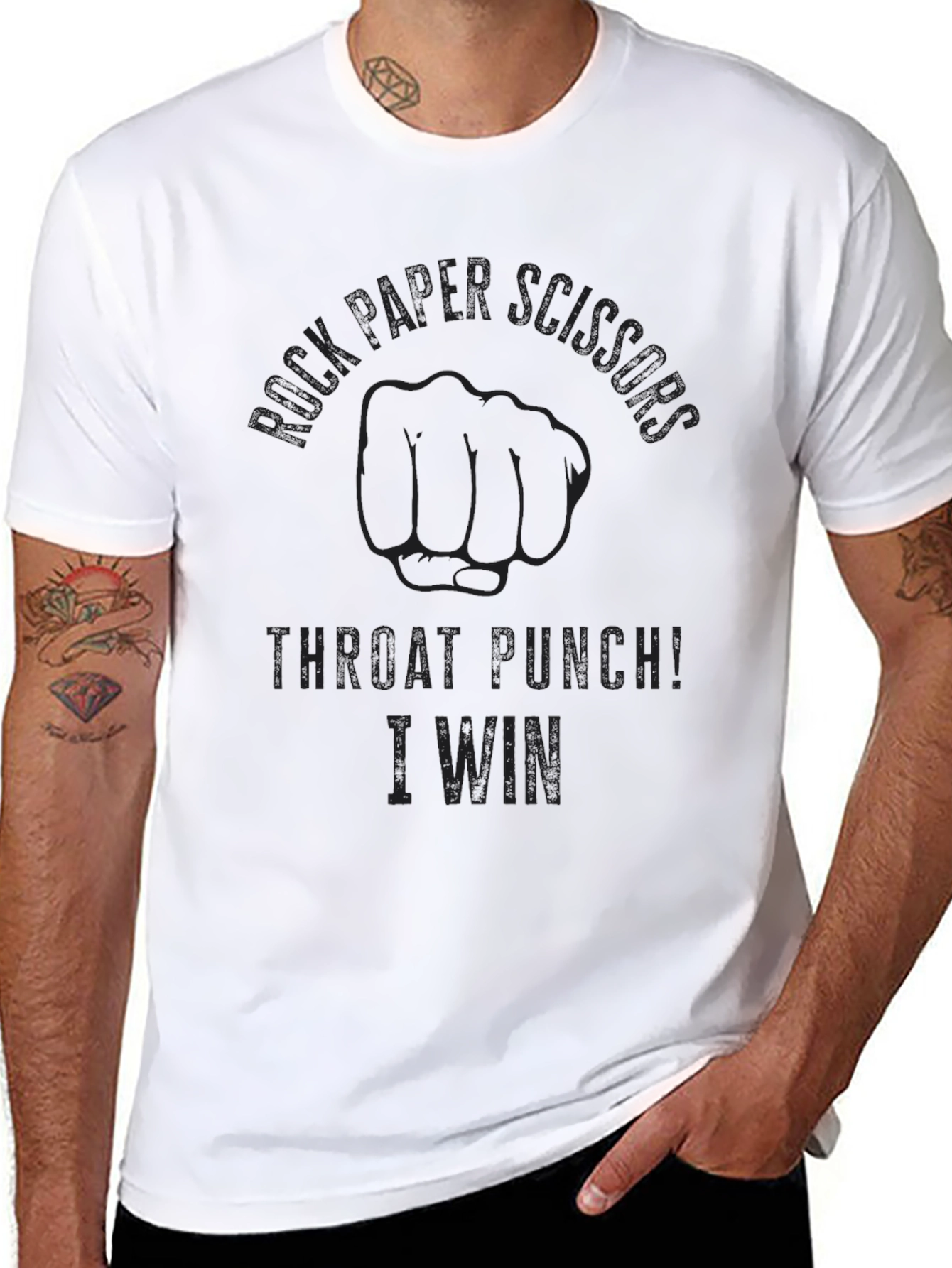 Rock Paper Scissors Throat Punch T-Shirt